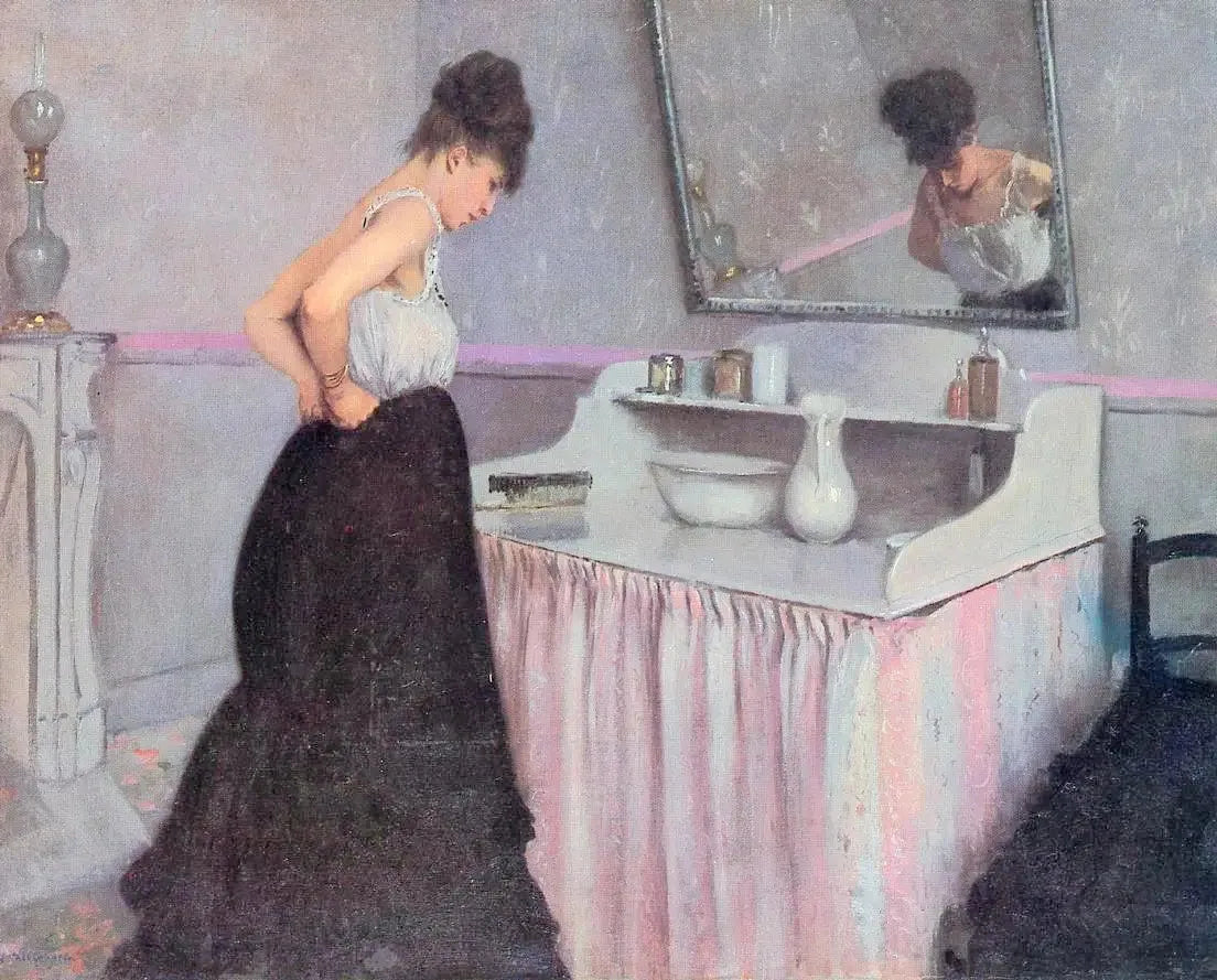 Femme à sa toilette - Gustave Caillebotte image 1 reproduction de peinture à l’huile