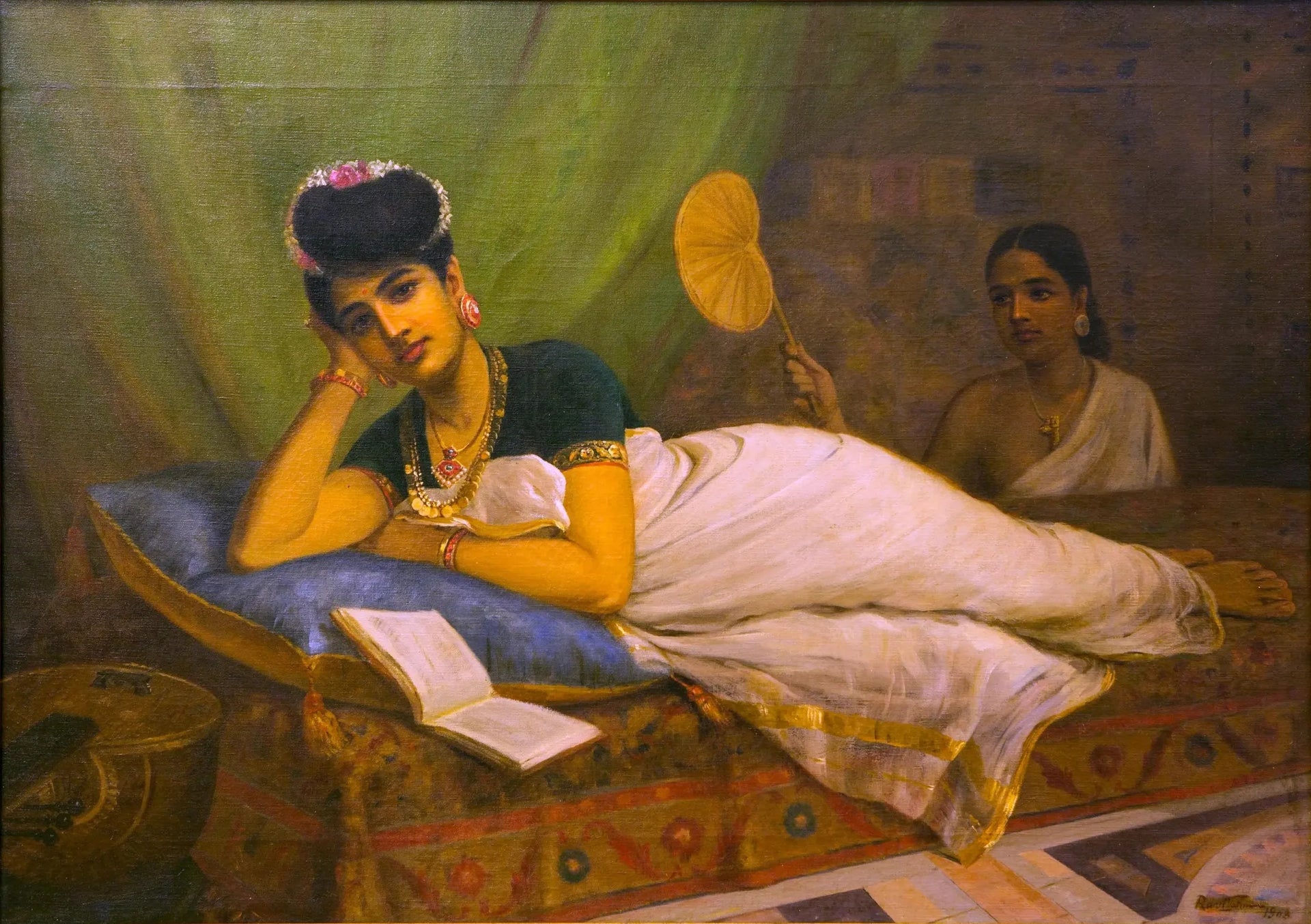 Femme allongée - Ravi Varmâ image 1 reproduction réalisée par Alpha Reproduction
