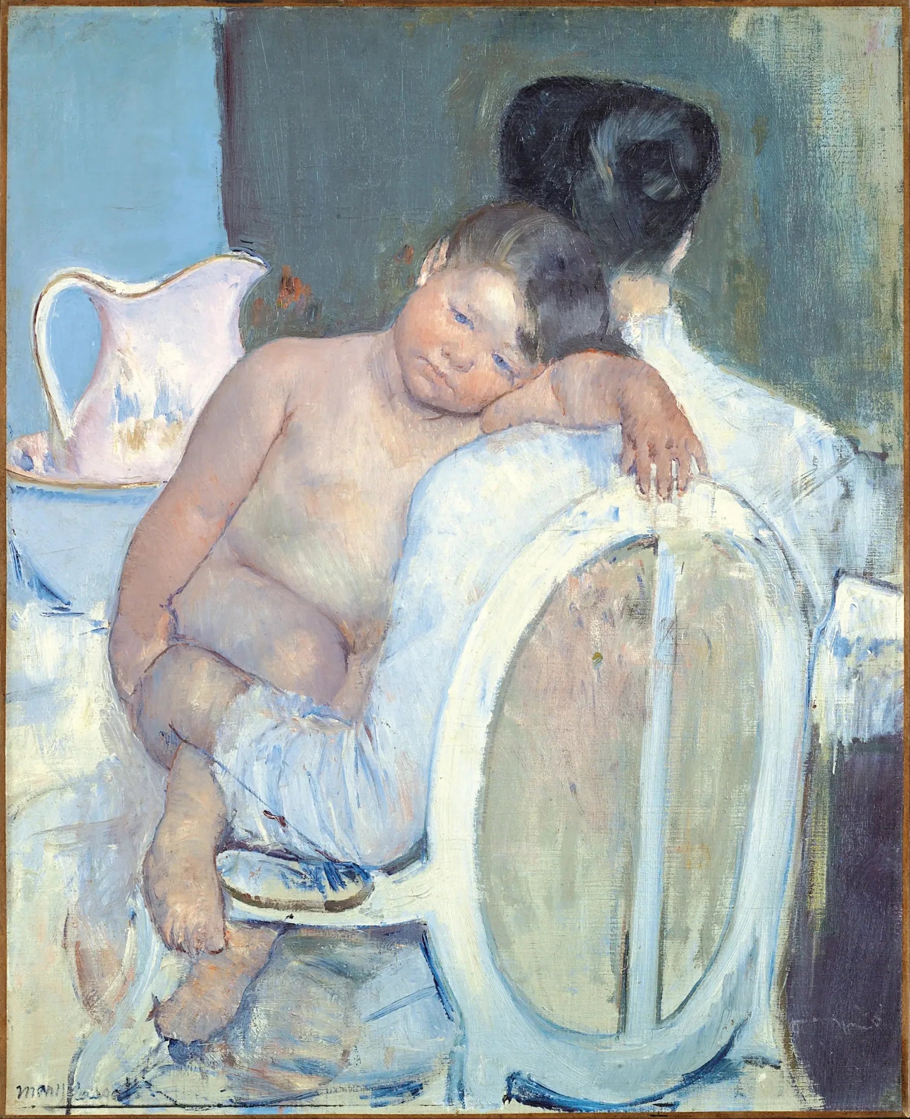 Femme assise avec un enfant dans ses bras - Mary Cassatt image 1 copie de tableau peinte à la main