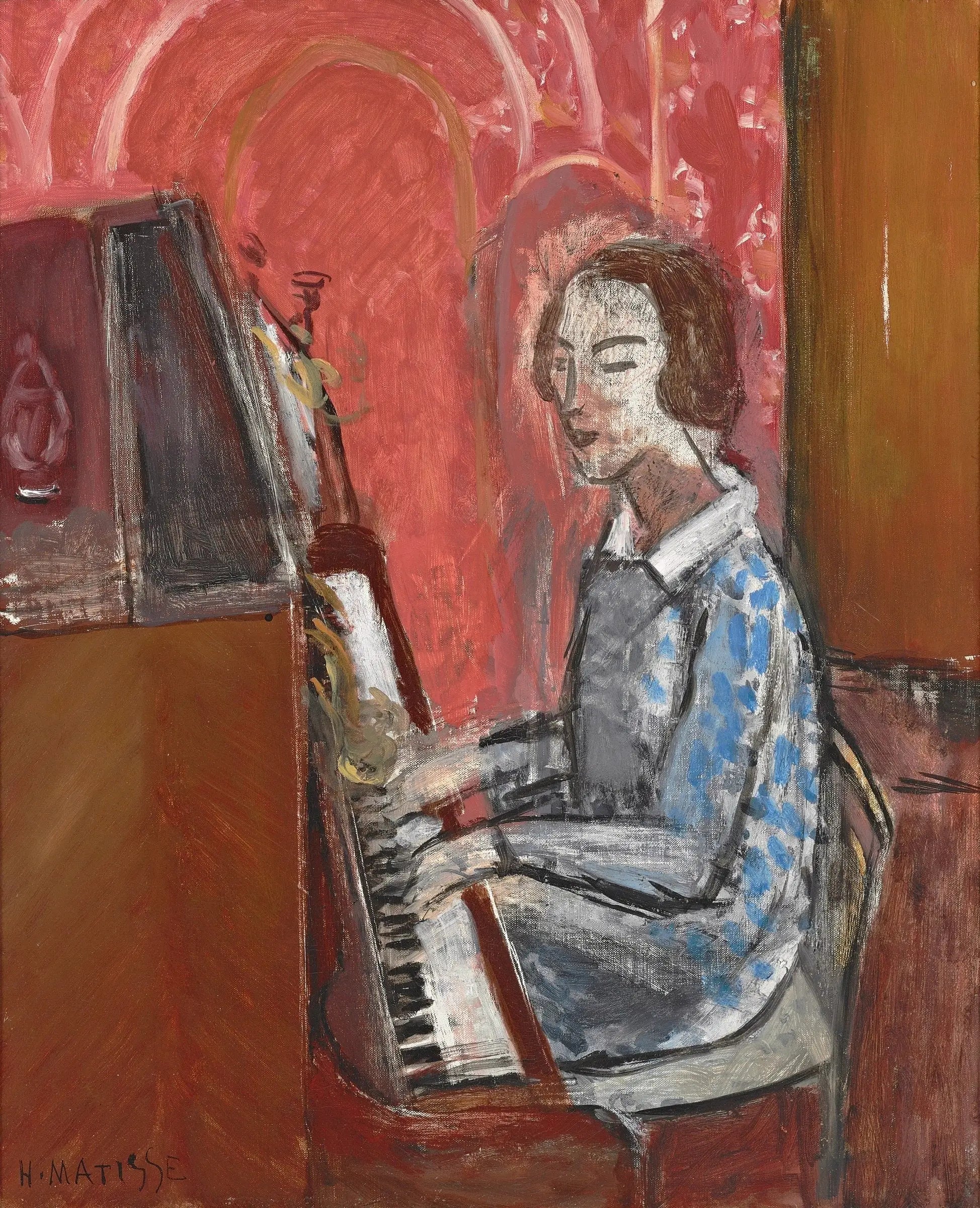 Femme assise devant son piano - Henri Matisse image 1 reproduction de peinture à l’huile
