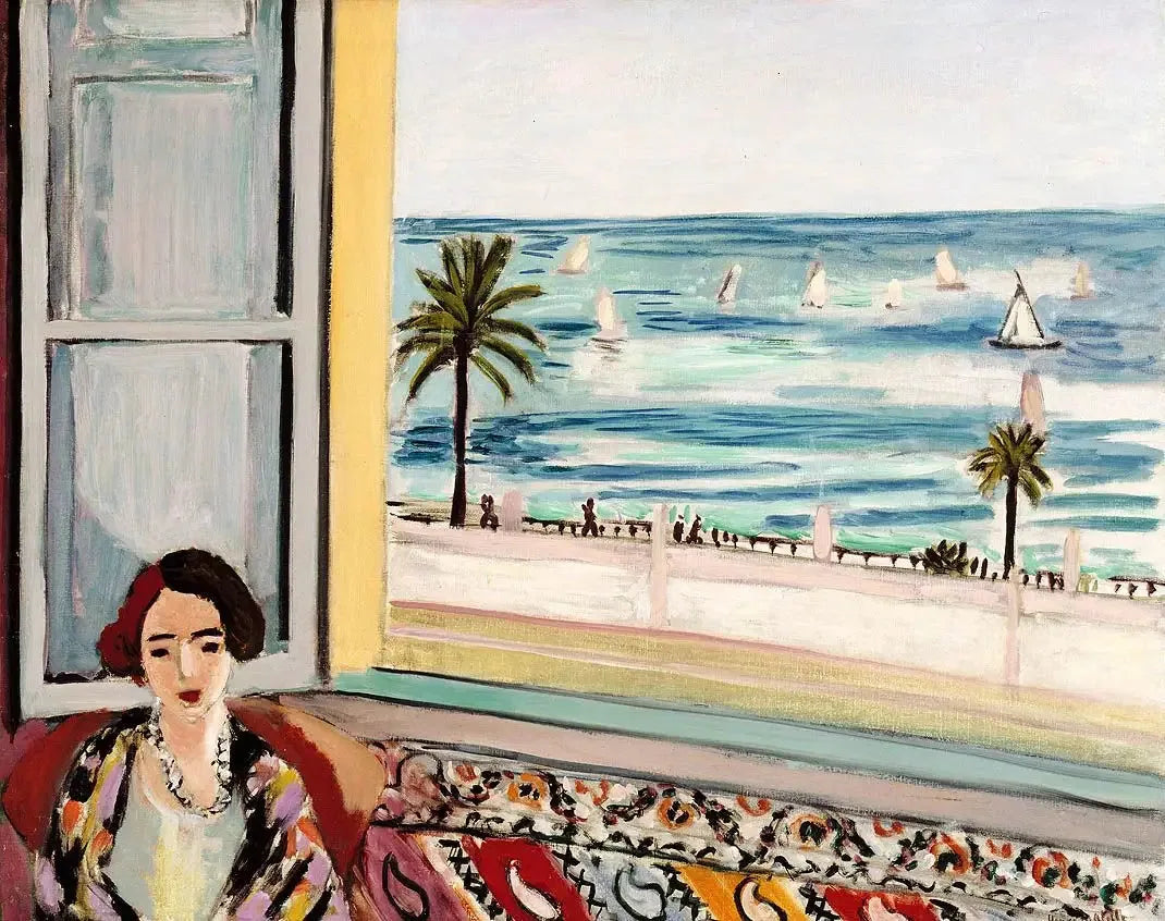Femme assise, le dos tourné vers la fenêtre ouverte - Henri Matisse image 1 tableau peint à l’huile sur toile
