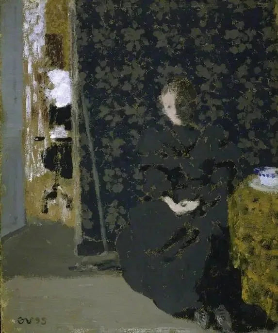 Femme assise : tasse de café - Édouard Vuillard image 1 reproduction d’œuvre d’art à l’huile