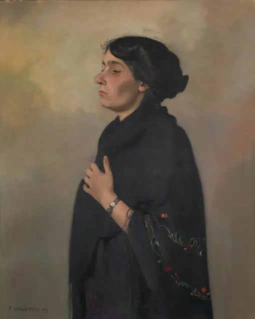 Femme au châle noir - Félix Vallotton image 1 copie de tableau peinte à la main