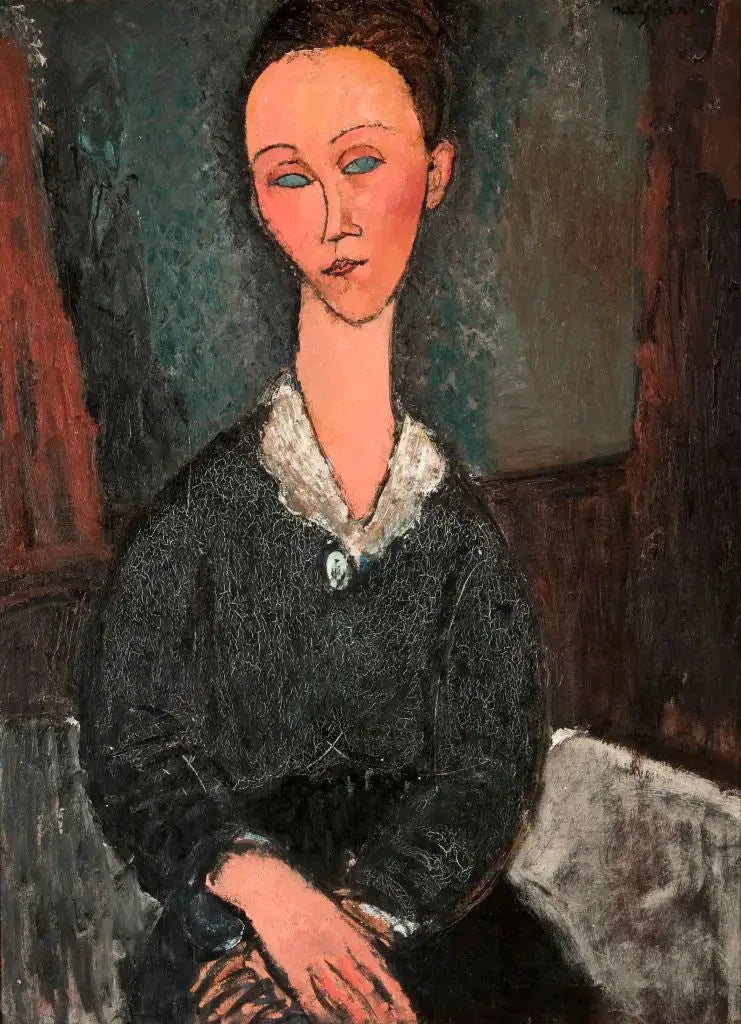 Femme au col blanc - Amedeo Modigliani image 1 copie de tableau peinte à la main