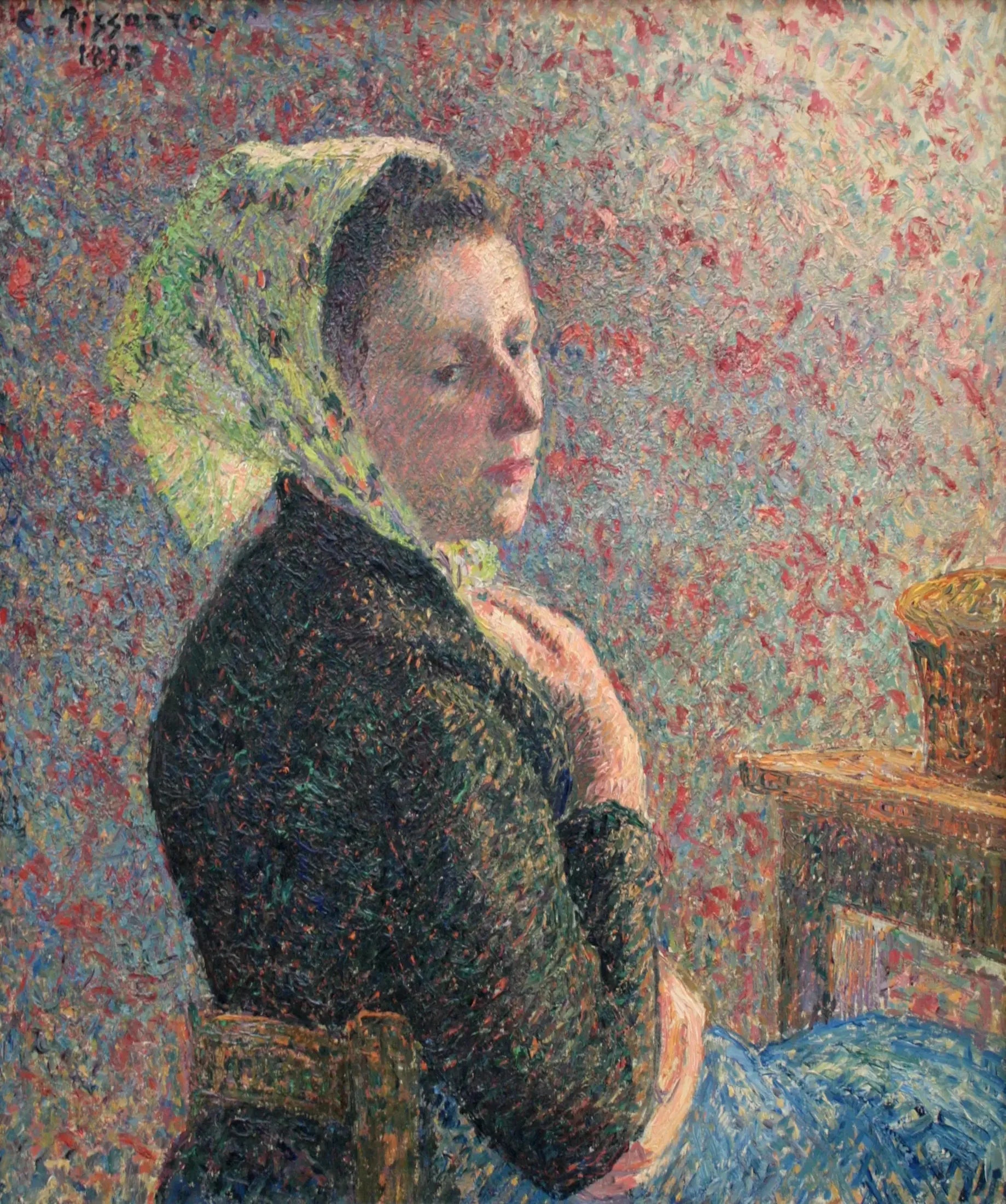 Femme au fichu vert - Camille Pissarro image 1 reproduction d’œuvre d’art à l’huile