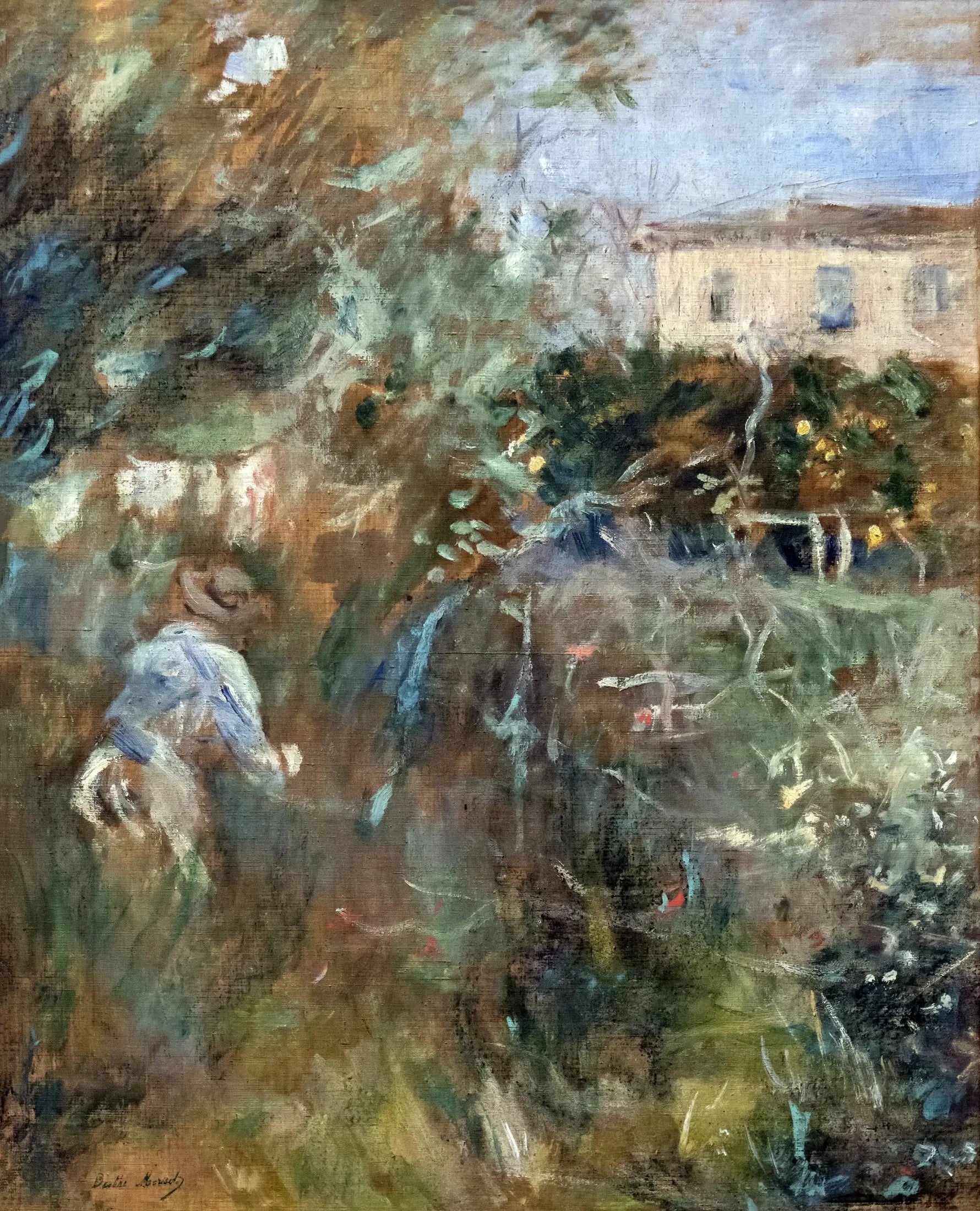 Femme au jardin (villa Arnulphi à Nice) - Berthe Morisot image 1 tableau peint à l’huile sur toile