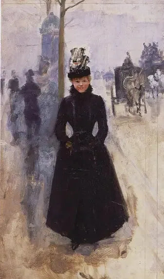 Femme au manchon sur les Grands Boulevards - Jean Béraud image 1 reproduction réalisée par Alpha Reproduction