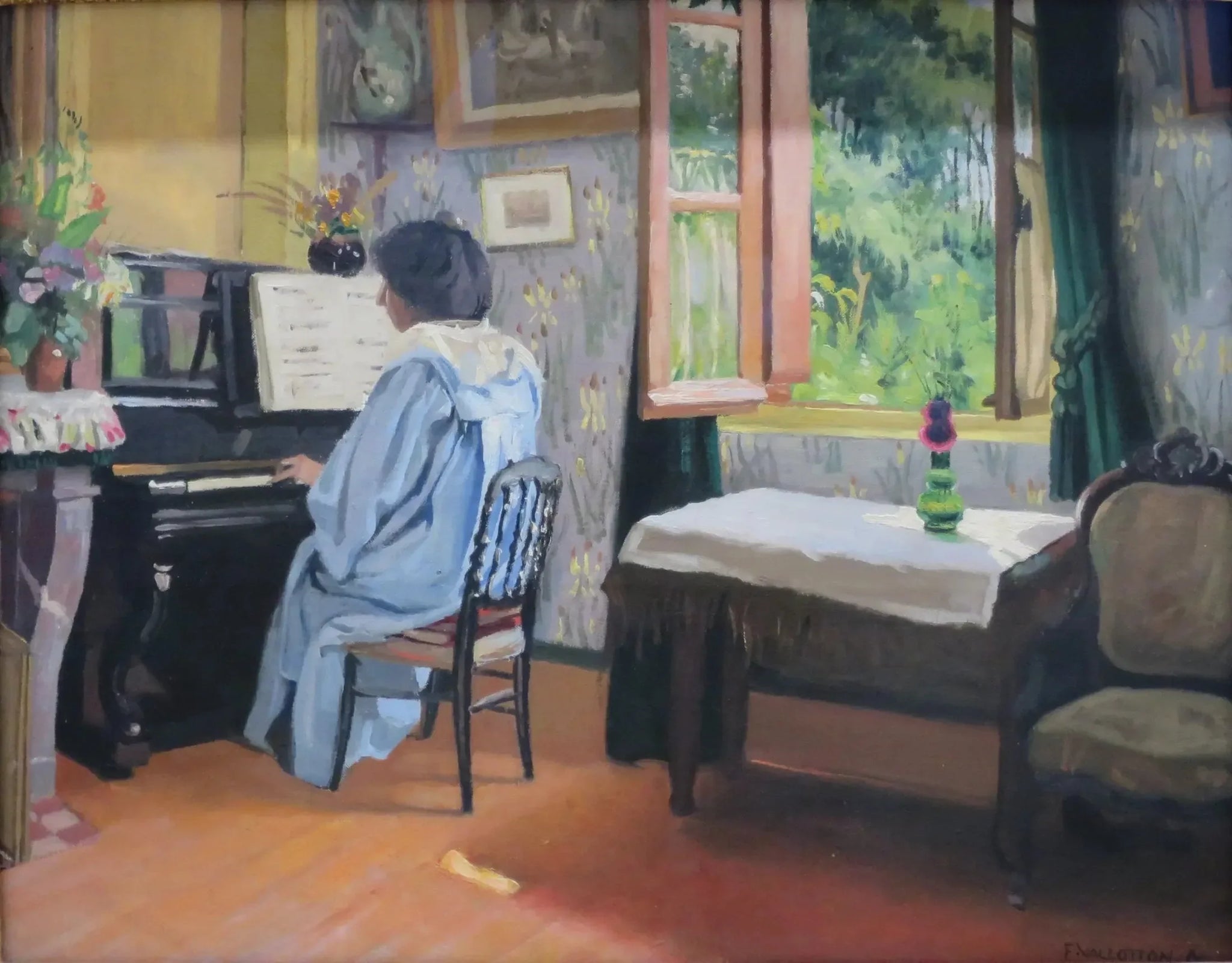 Femme au piano - Félix Vallotton image 1 tableau peint à l’huile sur toile