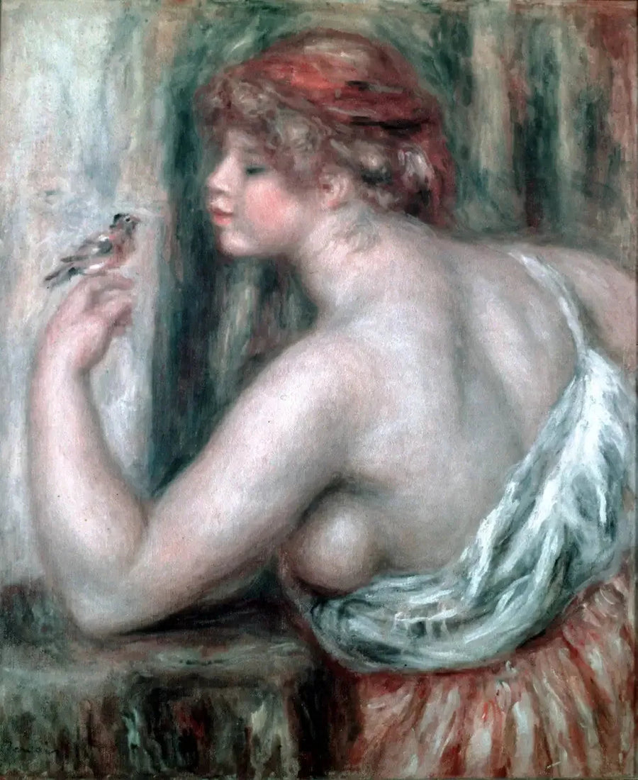 Femme au rouge-gorge - Pierre-Auguste Renoir