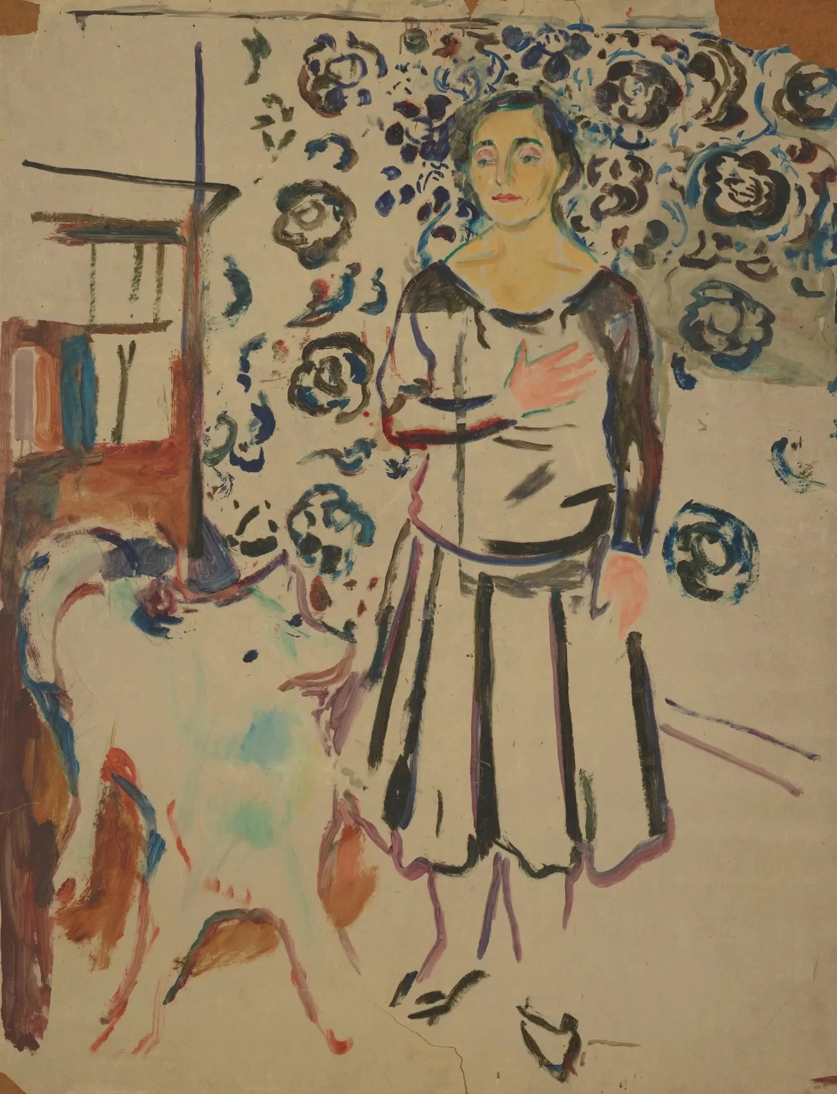 Femme au samoyède - Edvard Munch image 1 reproduction artisanale de tableau