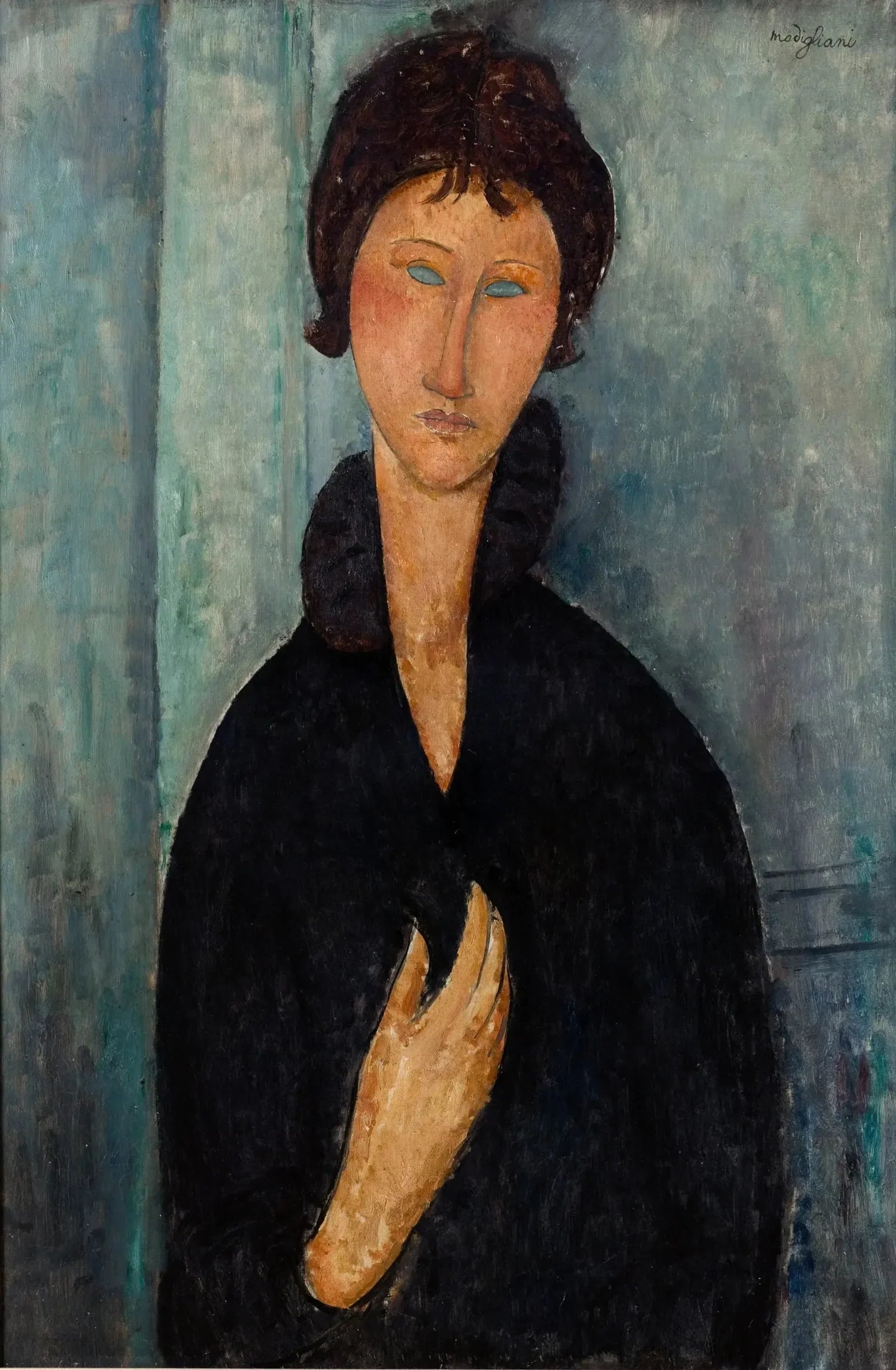 Femme aux yeux bleus - Amedeo Modigliani image 1 tableau peint à l’huile sur toile