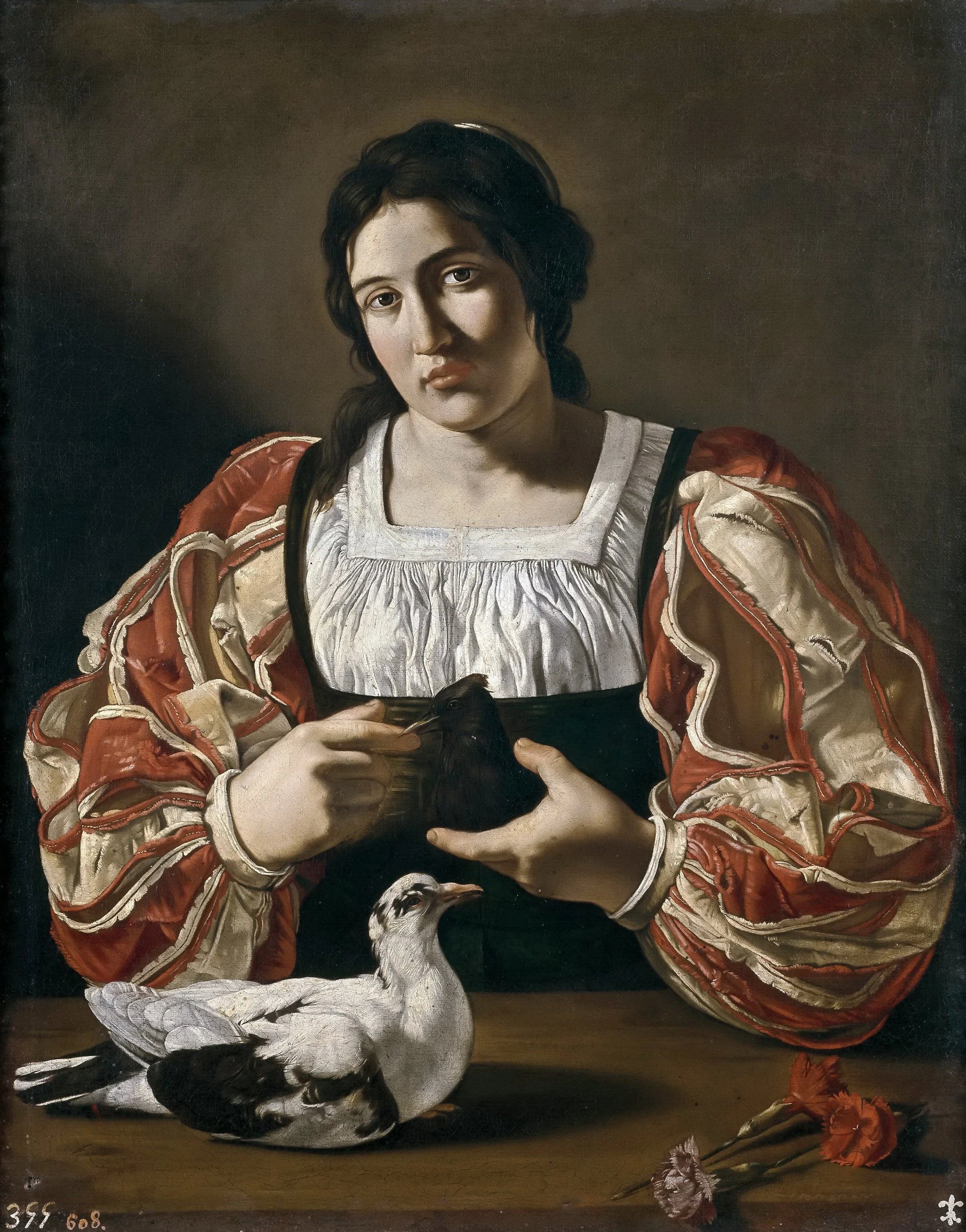 Femme avec une colombe - Cecco del Caravaggio