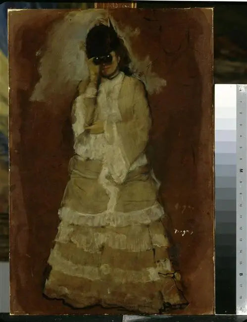 Femme avec des jumelles de théâtre - Edgar Degas image 1 reproduction artisanale de tableau