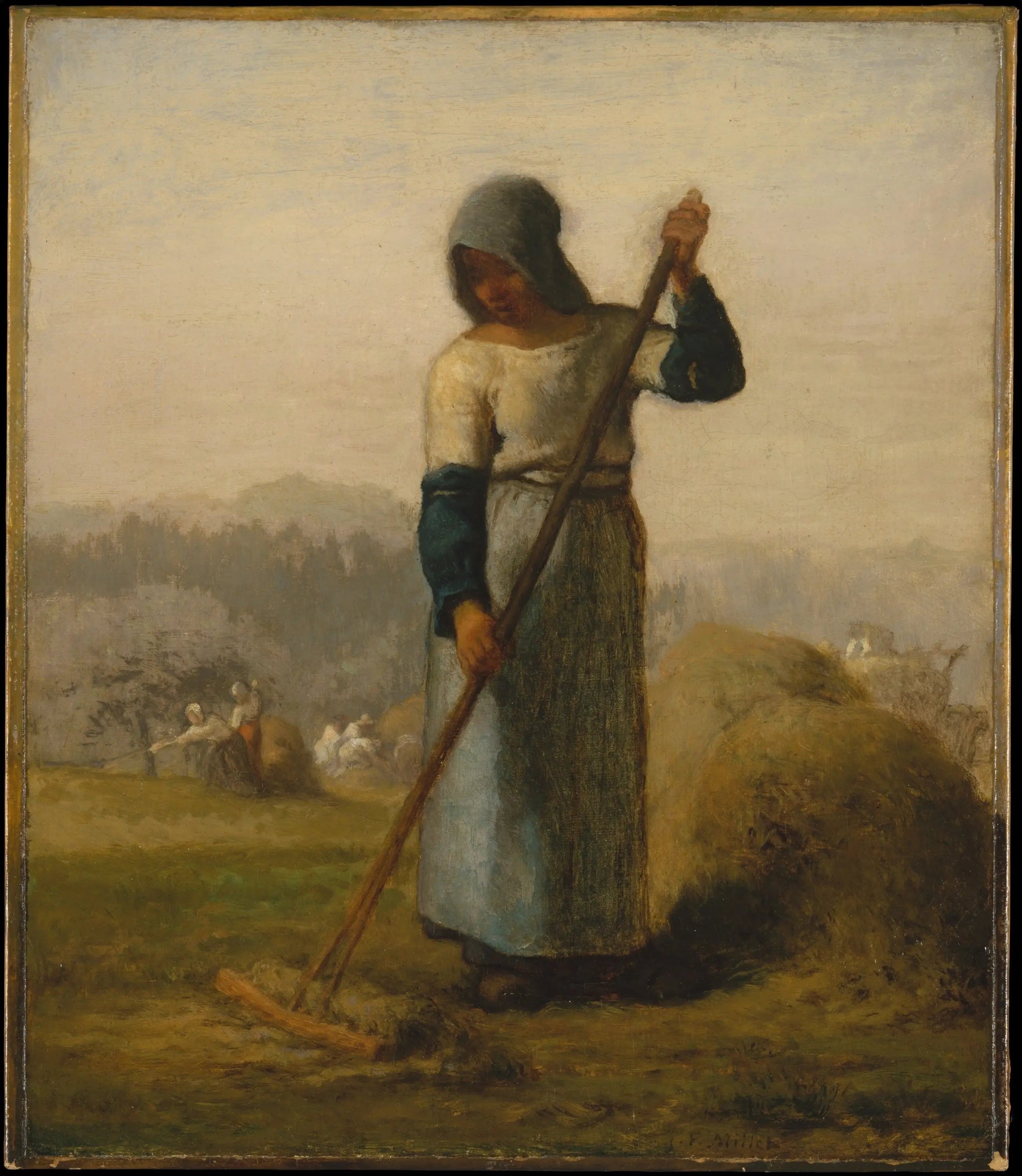 Femme avec un rateau - Jean-François Millet image 1 copie peinte à la main à l’huile