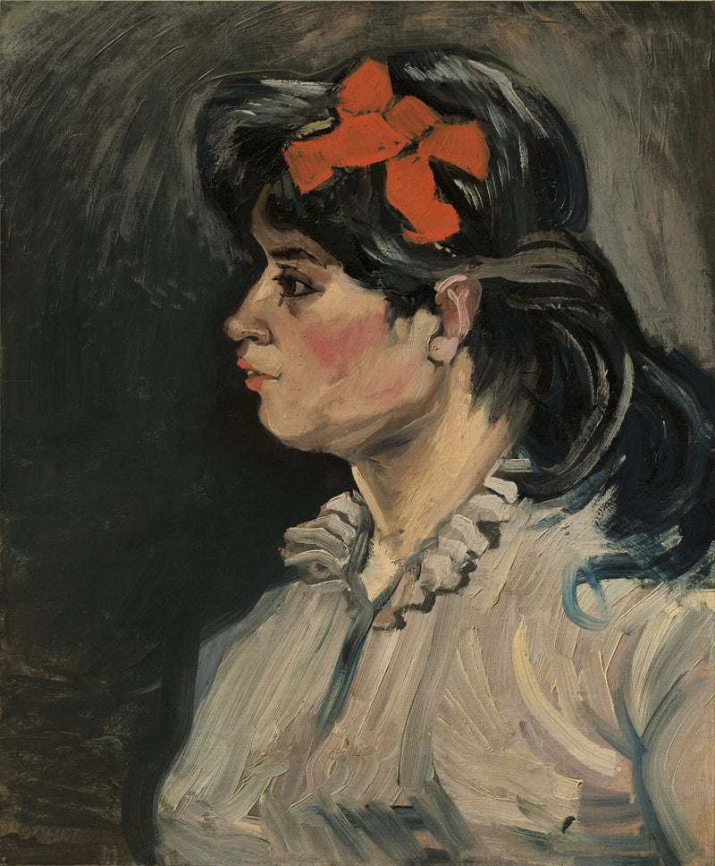 Femme avec un ruban rouge - Vincent van Gogh