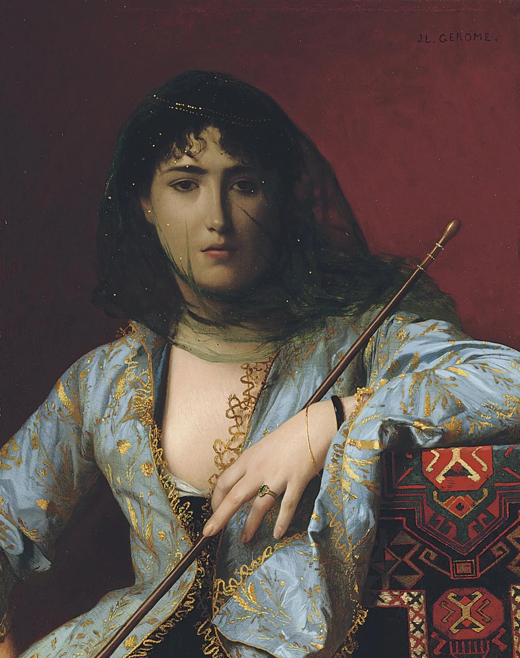 Femme circassienne voilée - Jean-Léon Gérôme image 1 reproduction de peinture à l’huile