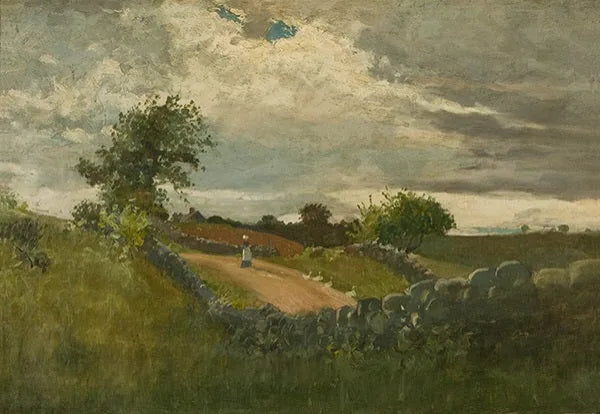 Femme conduisant des oies - Winslow Homer image 1 reproduction de peinture à l’huile