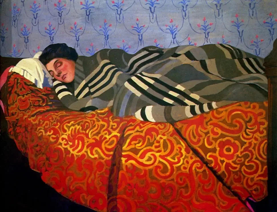 Femme couchée endormie - Félix Vallotton image 1 copie peinte à la main à l’huile