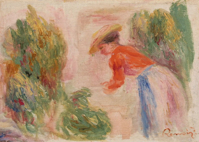 Femme cueillant des fleurs (Femme cueillant des fleurs) - Pierre-Auguste Renoir