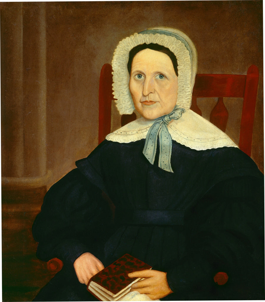 Femme Dans Une Chaise Arrowback Rouge - American 19th Century