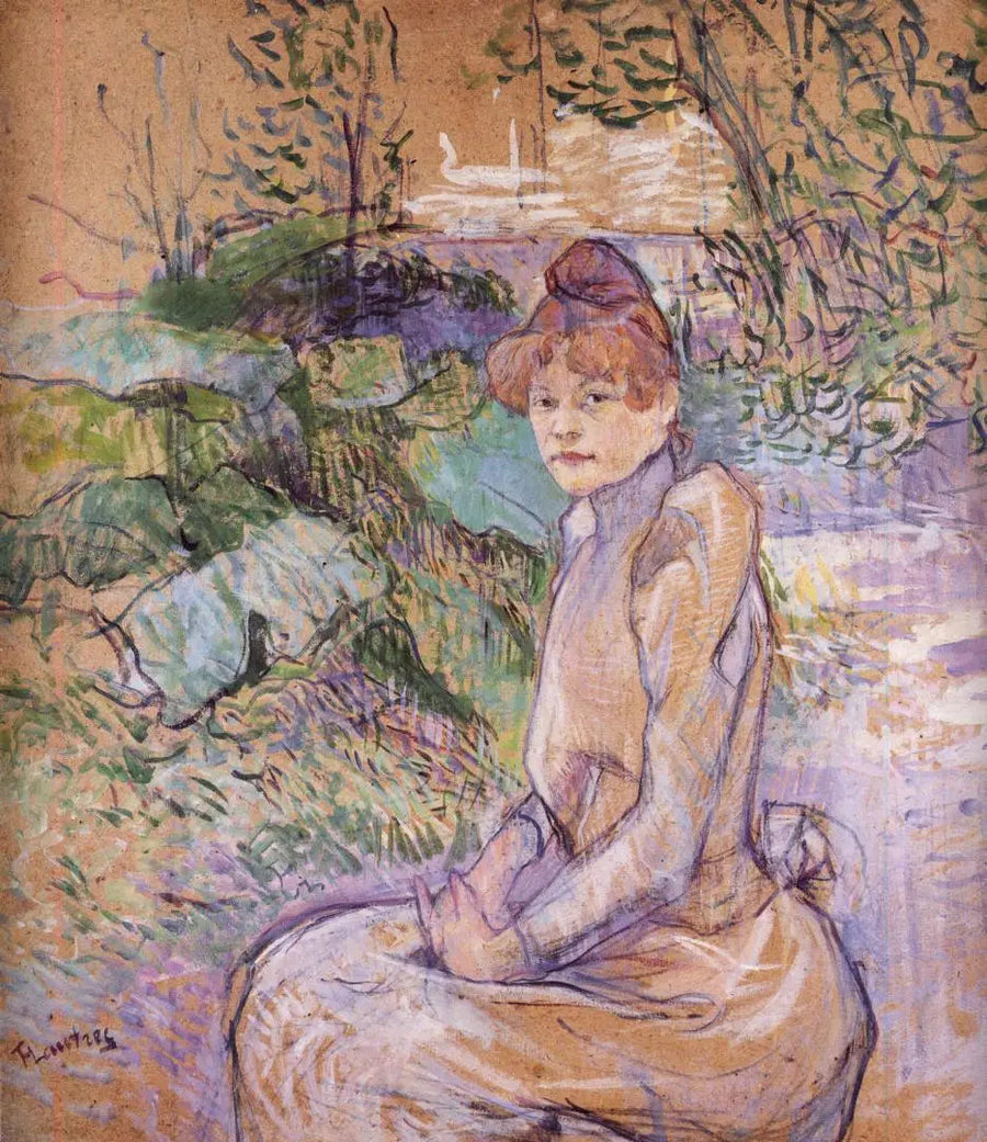 Femme dans le jardin de monsieur Forest - Henri de Toulouse-Lautrec