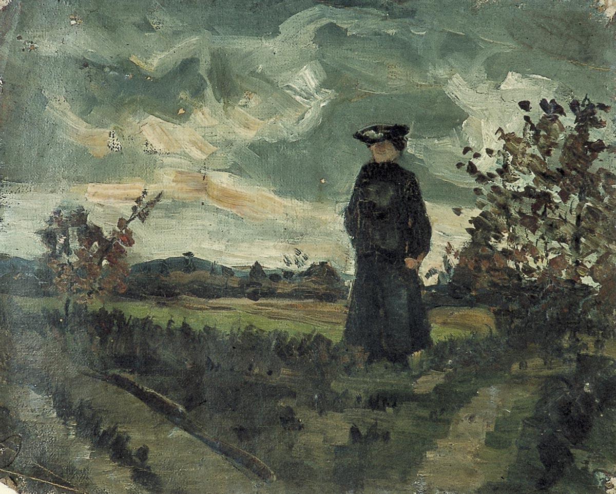 Femme dans le paysage - Theo van Doesburg image 1 copie de tableau peinte à la main