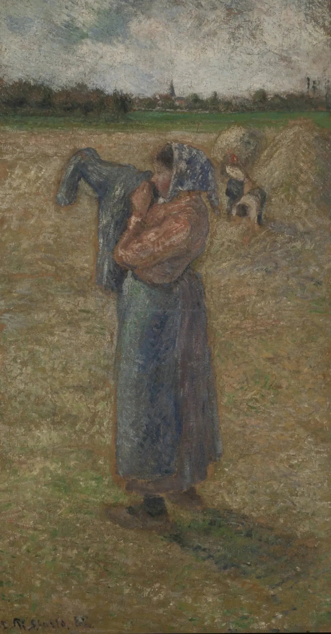 Femme dans un champ - Camille Pissarro image 1 reproduction artisanale de tableau