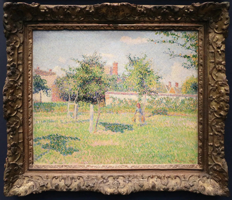 Femme dans un clos, soleil de printemps dans le pré à Éragny - Camille Pissarro