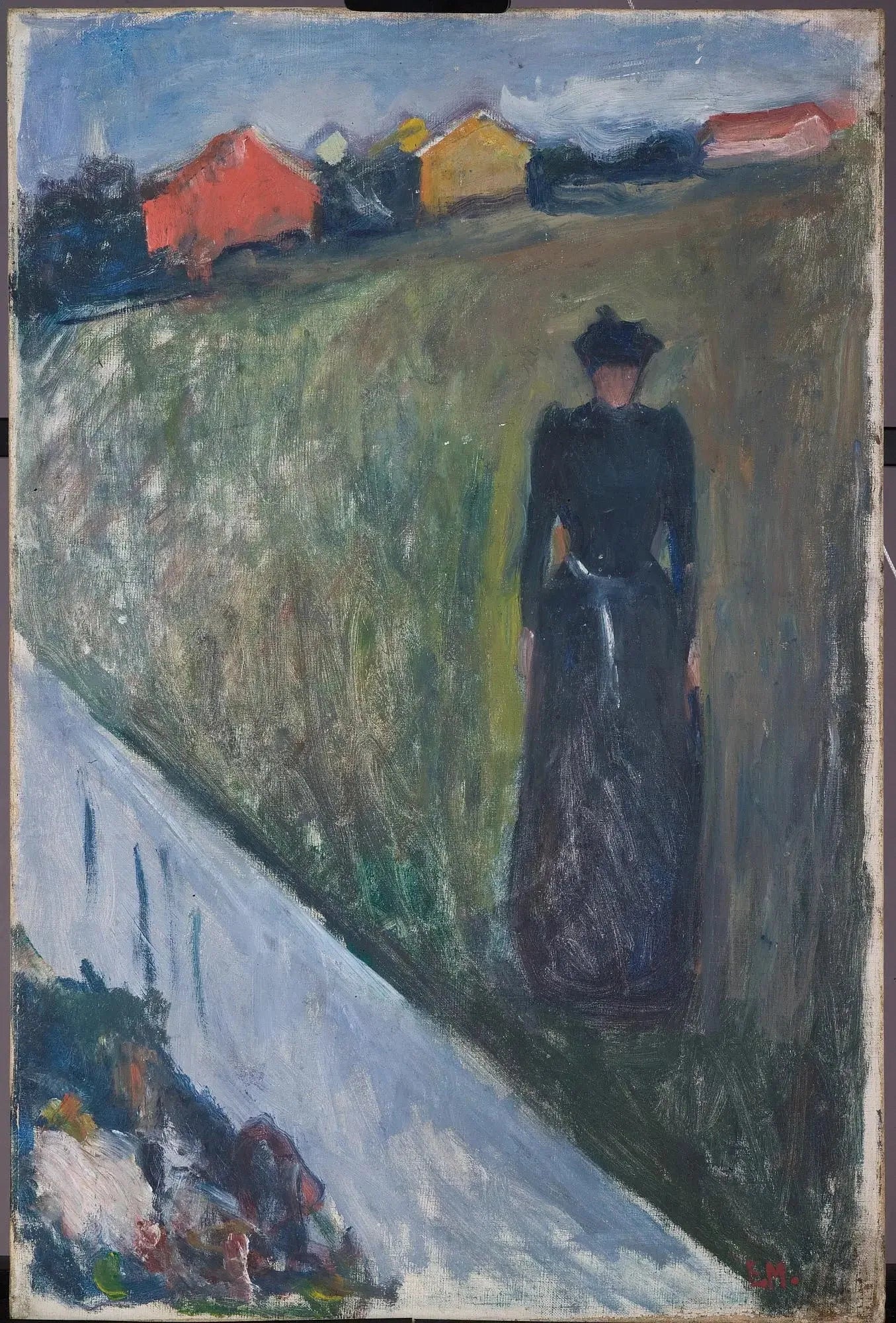 Femme dans un paysage de soir - Edvard Munch image 1 reproduction artisanale de tableau