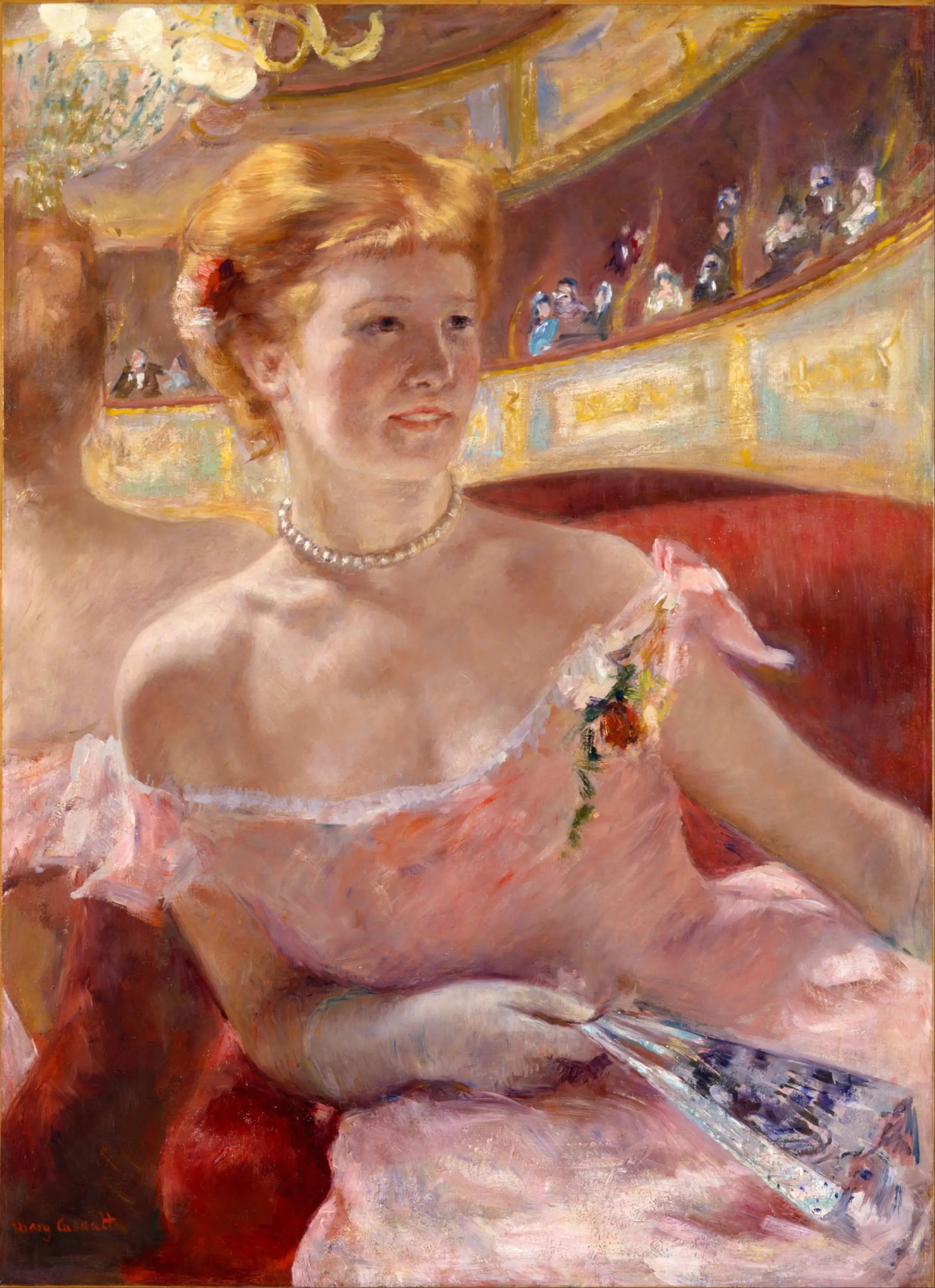 Femme dans une loge - Mary Cassatt image 1 reproduction d’œuvre d’art à l’huile