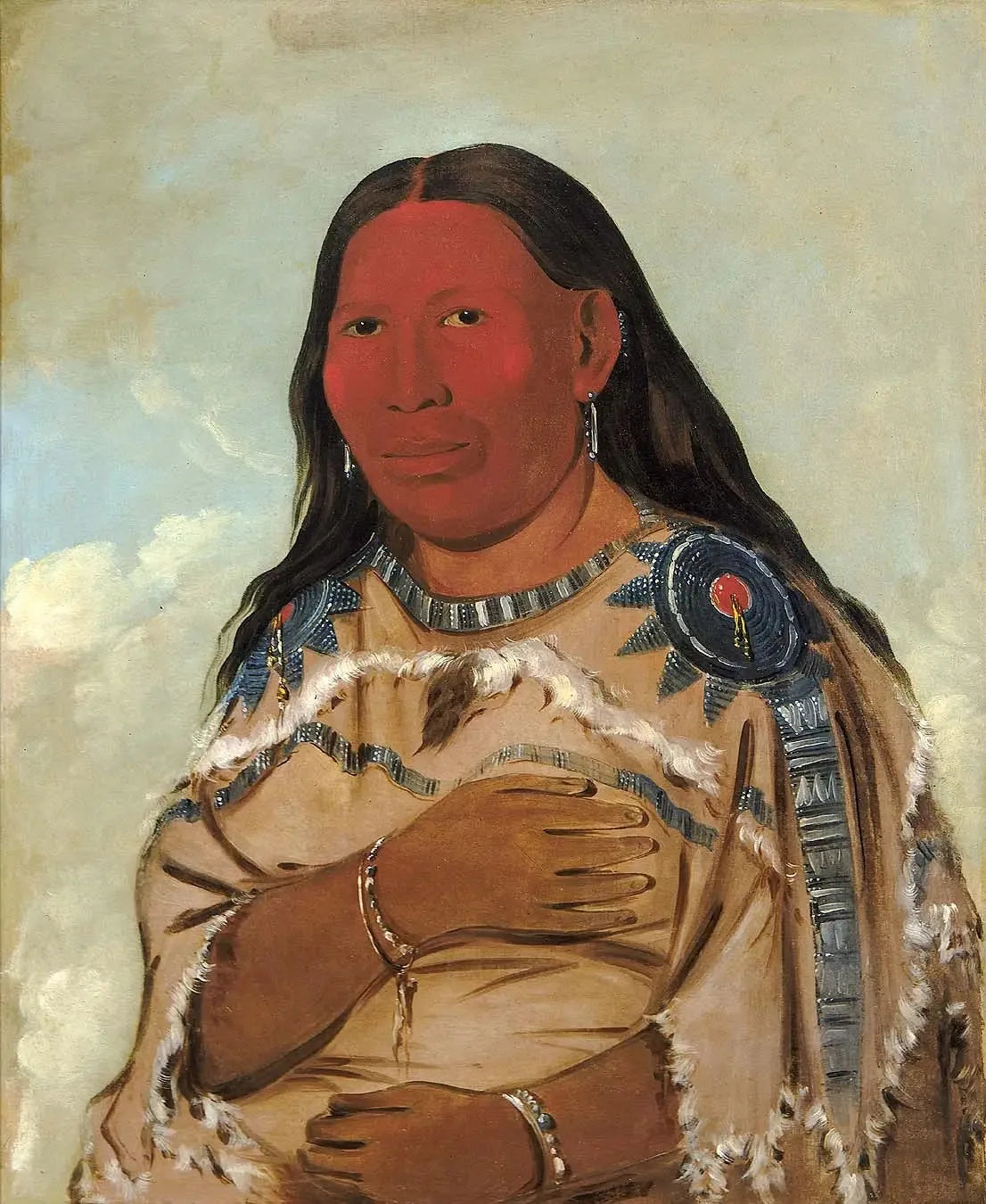 Femme de deux corbeaux - George Catlin image 1 reproduction réalisée par Alpha Reproduction