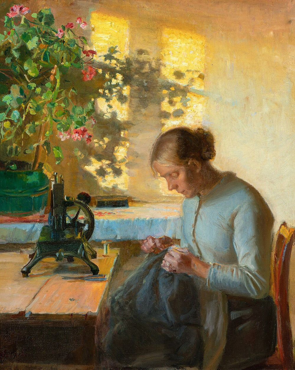 femme de pêcheur couturière - Anna Ancher - Alpha Reproduction