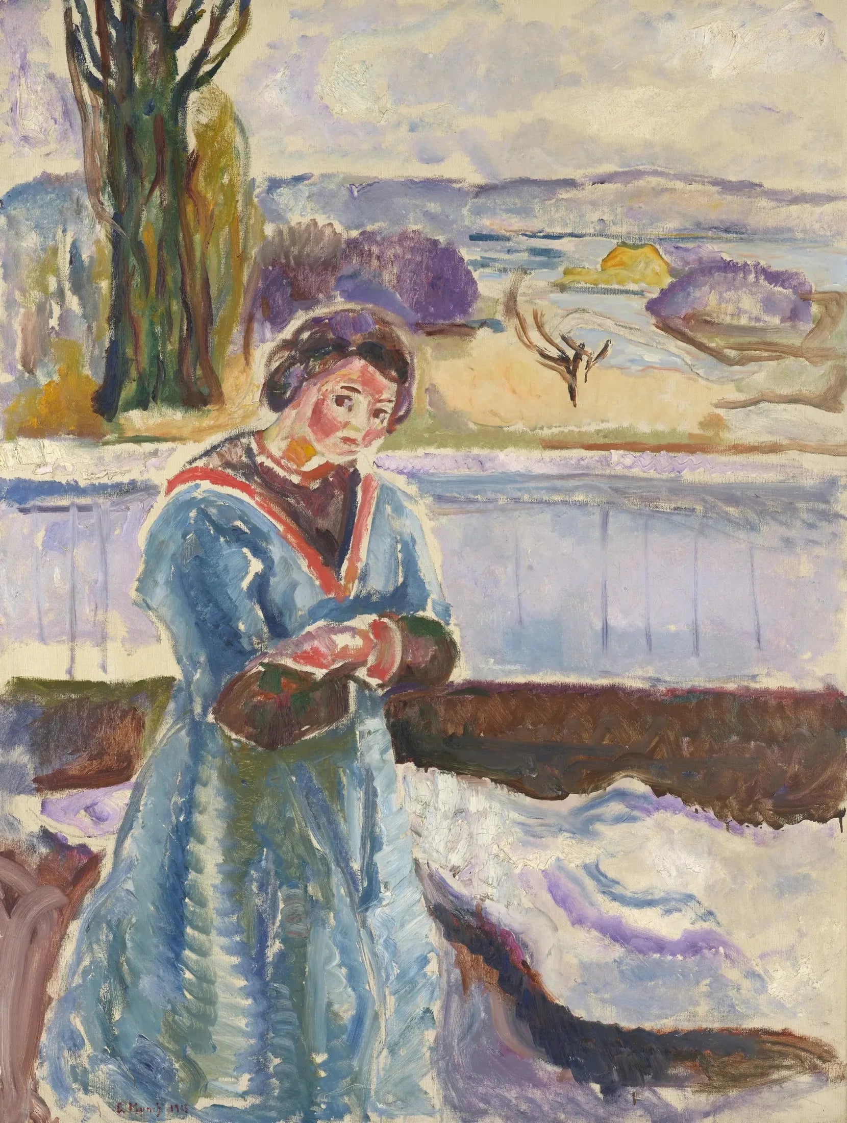Femme debout aux bras croisés - Edvard Munch image 1 tableau peint à l’huile sur toile