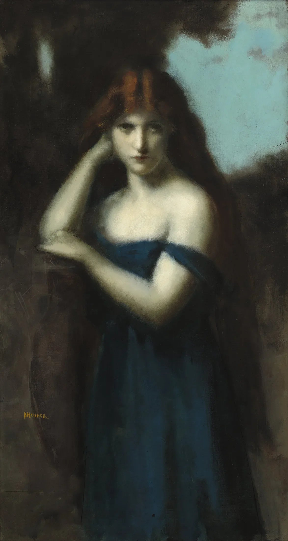 Femme debout - Jean-Jacques Henner image 1 reproduction de peinture à l’huile