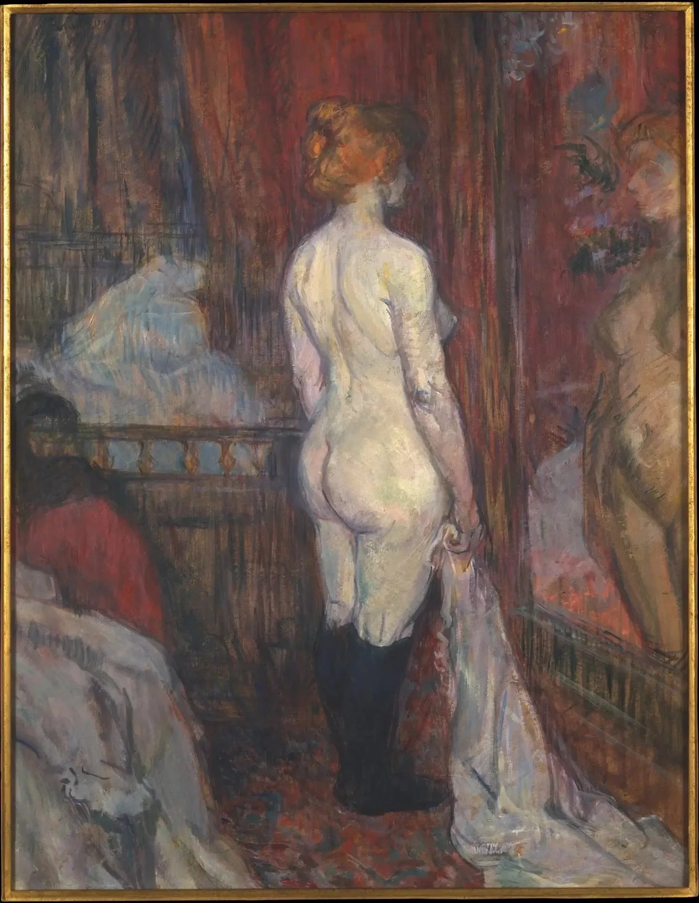 Femme devant un miroir - Henri de Toulouse-Lautrec image 1 reproduction artisanale de tableau