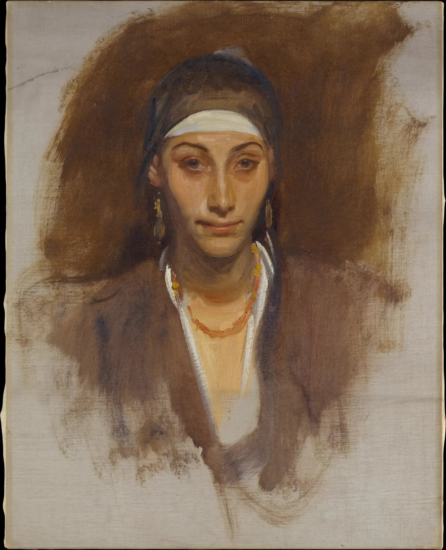 Femme égyptienne avec des boucles d'oreilles - John Singer Sargent image 1 tableau peint à l’huile sur toile