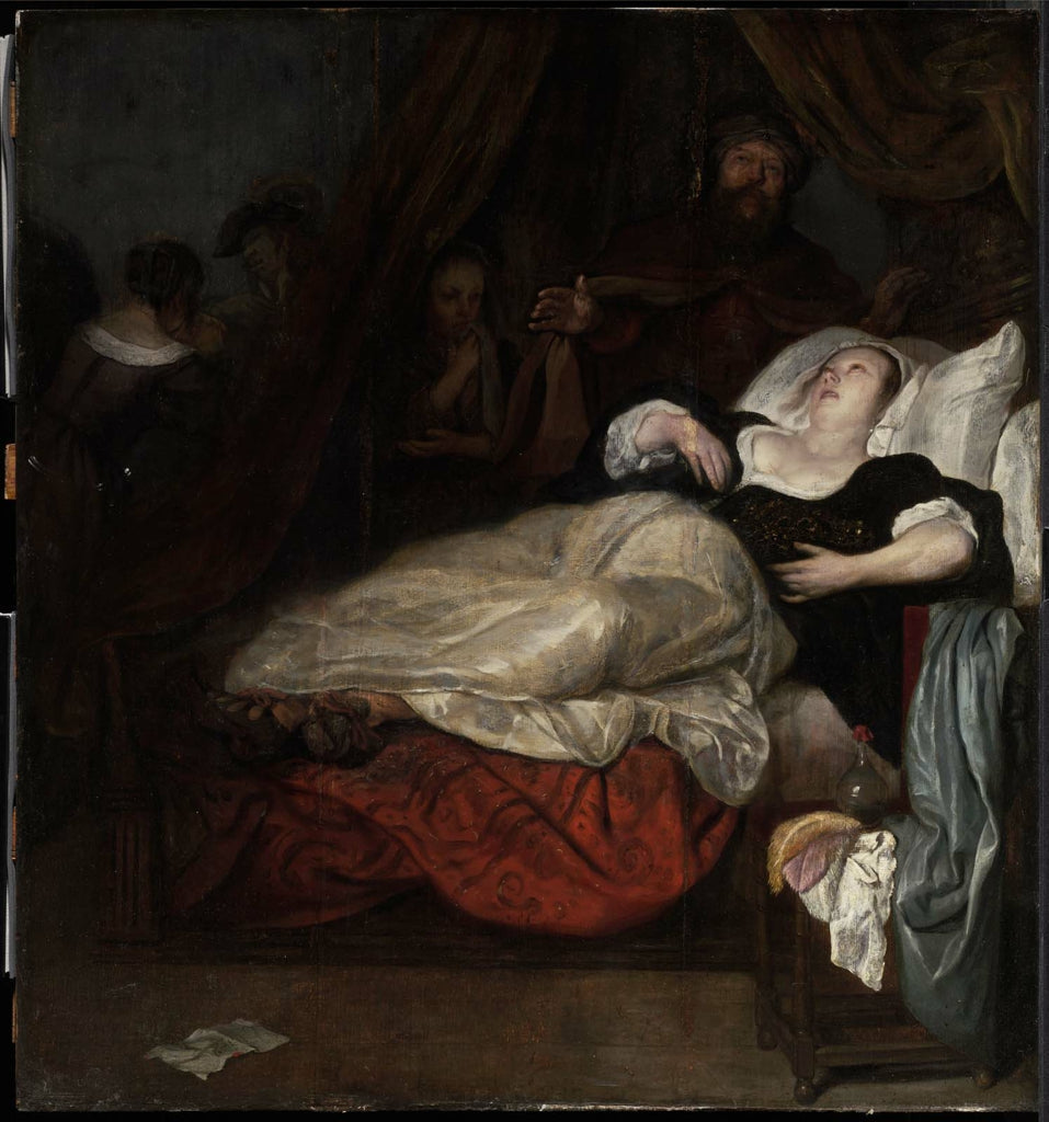 Femme en agonie (la mort de Sophonisbe ?) - Gabriel Metsu image 1 reproduction de peinture à l’huile