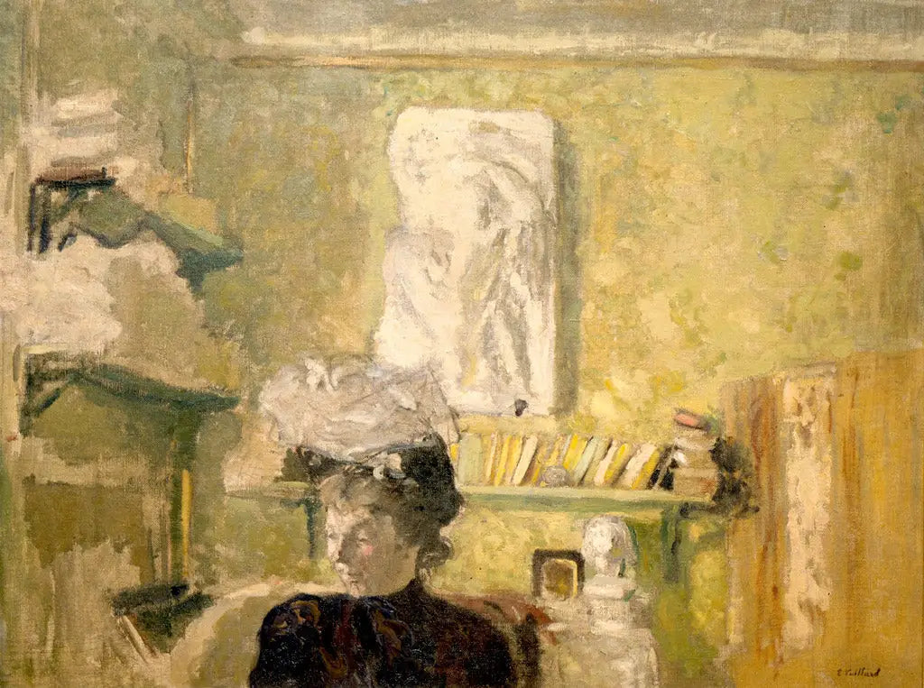 Femme en chapeau devant un bas-relief - Édouard Vuillard image 1 reproduction réalisée par Alpha Reproduction