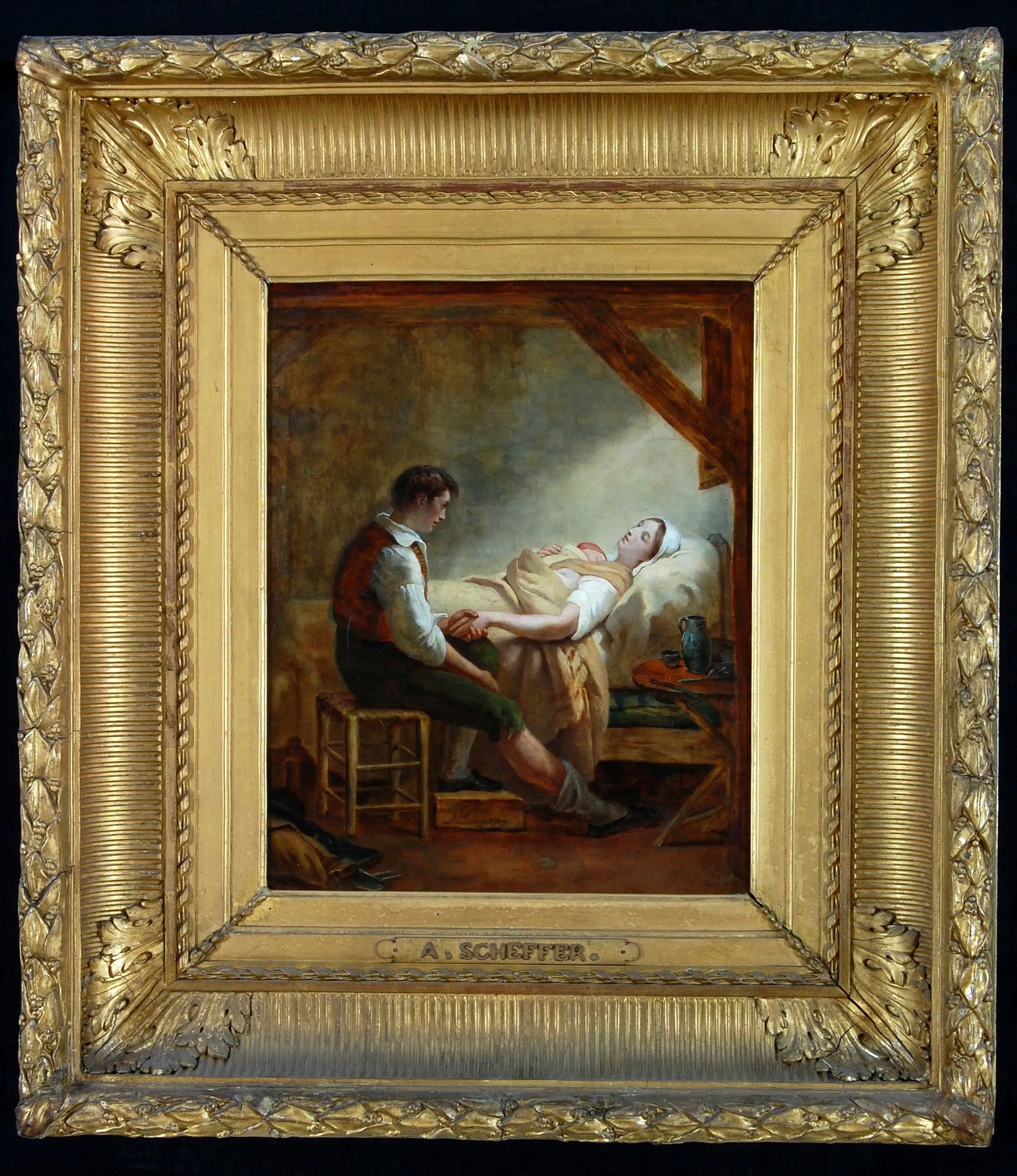 Femme en couches - Ary Scheffer image 1 reproduction artisanale de tableau