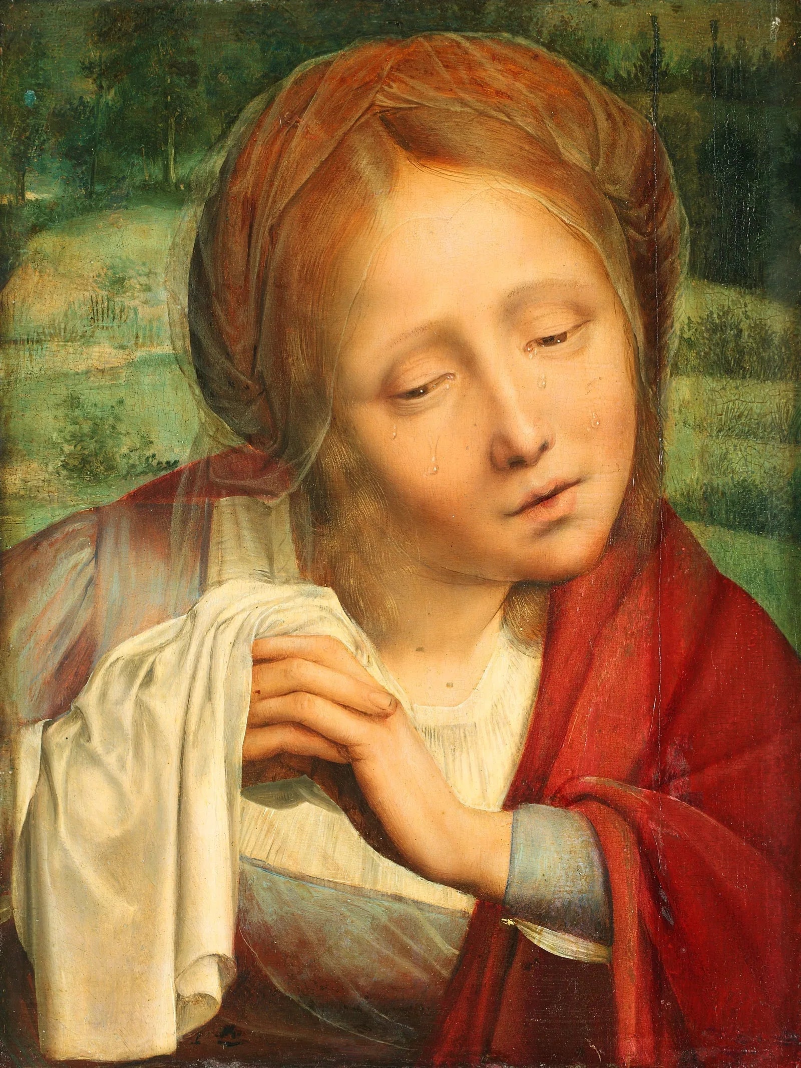 Femme en deuil tirée d'une lamentation - Quentin Metsys image 1 reproduction artisanale de tableau