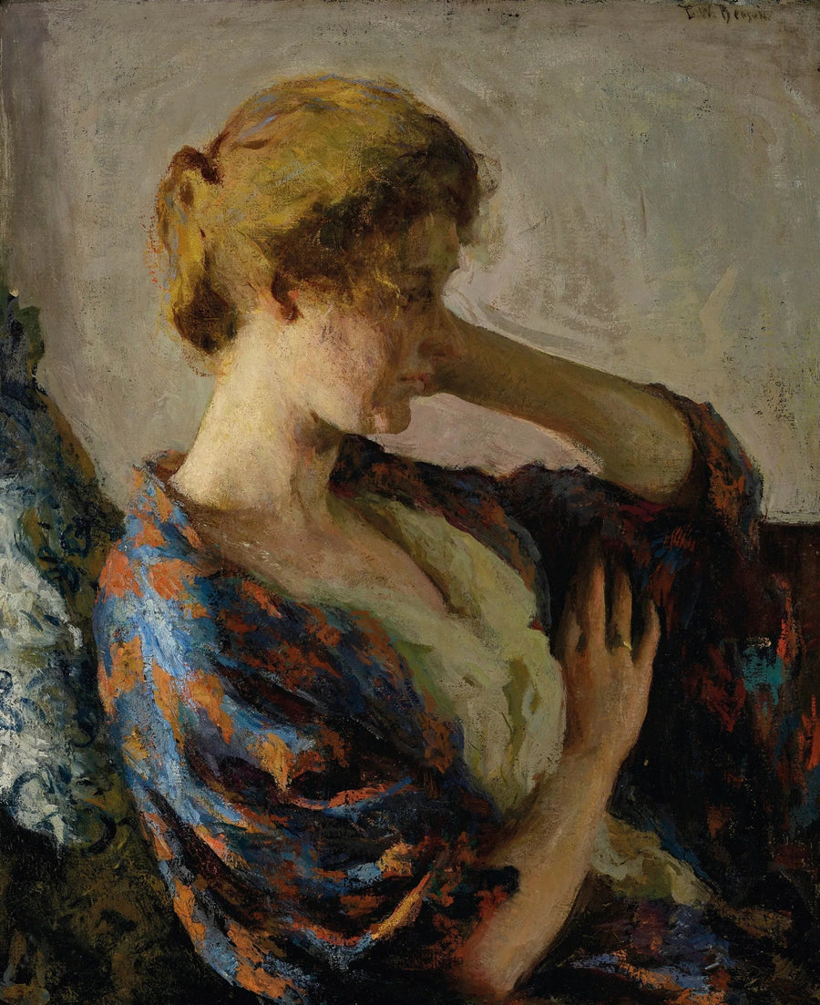 Femme en kimono bleu - Frank Weston Benson