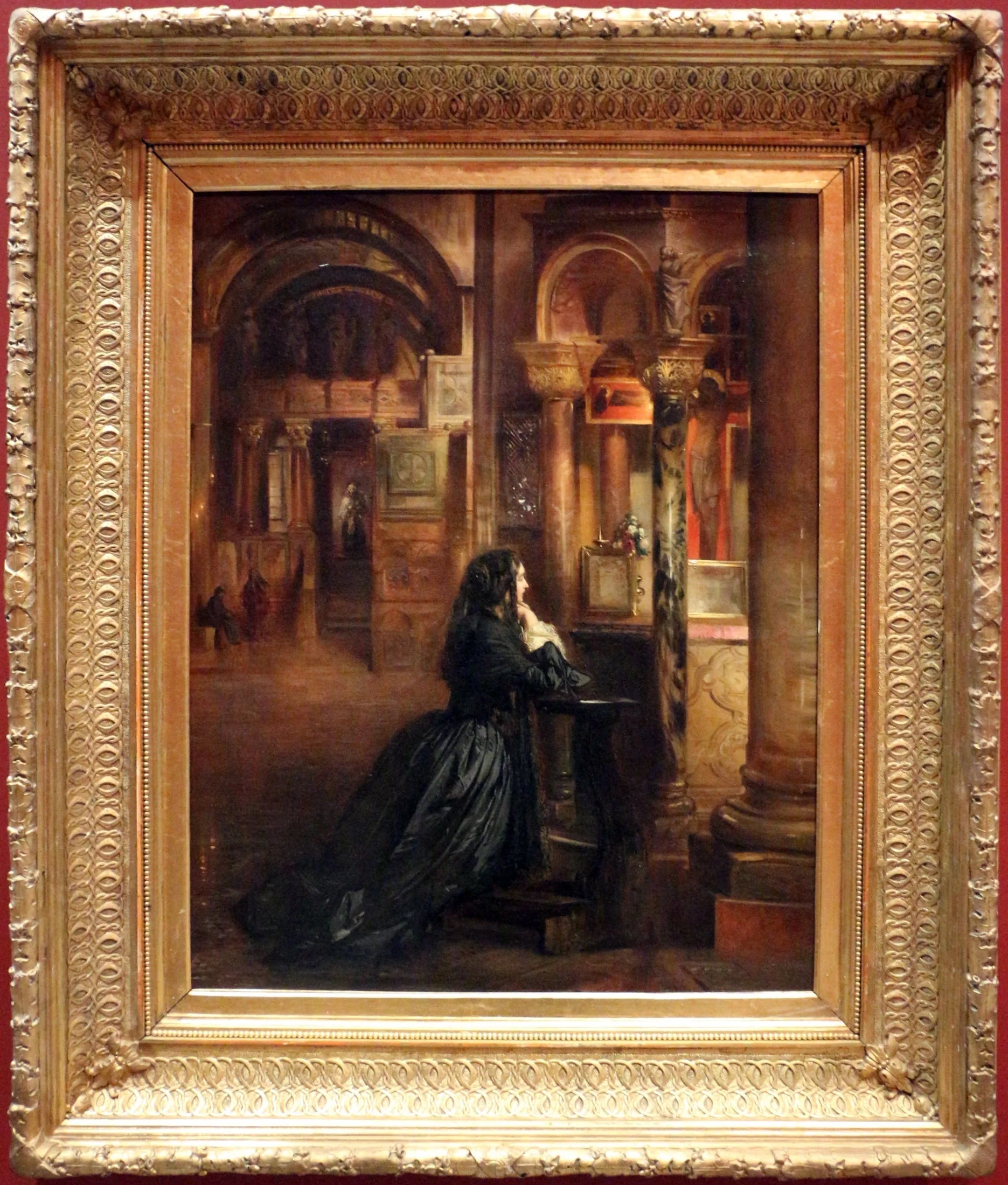 Femme en prière à Saint-Marc de Venise - Ernest Meissonier image 1 reproduction artisanale de tableau