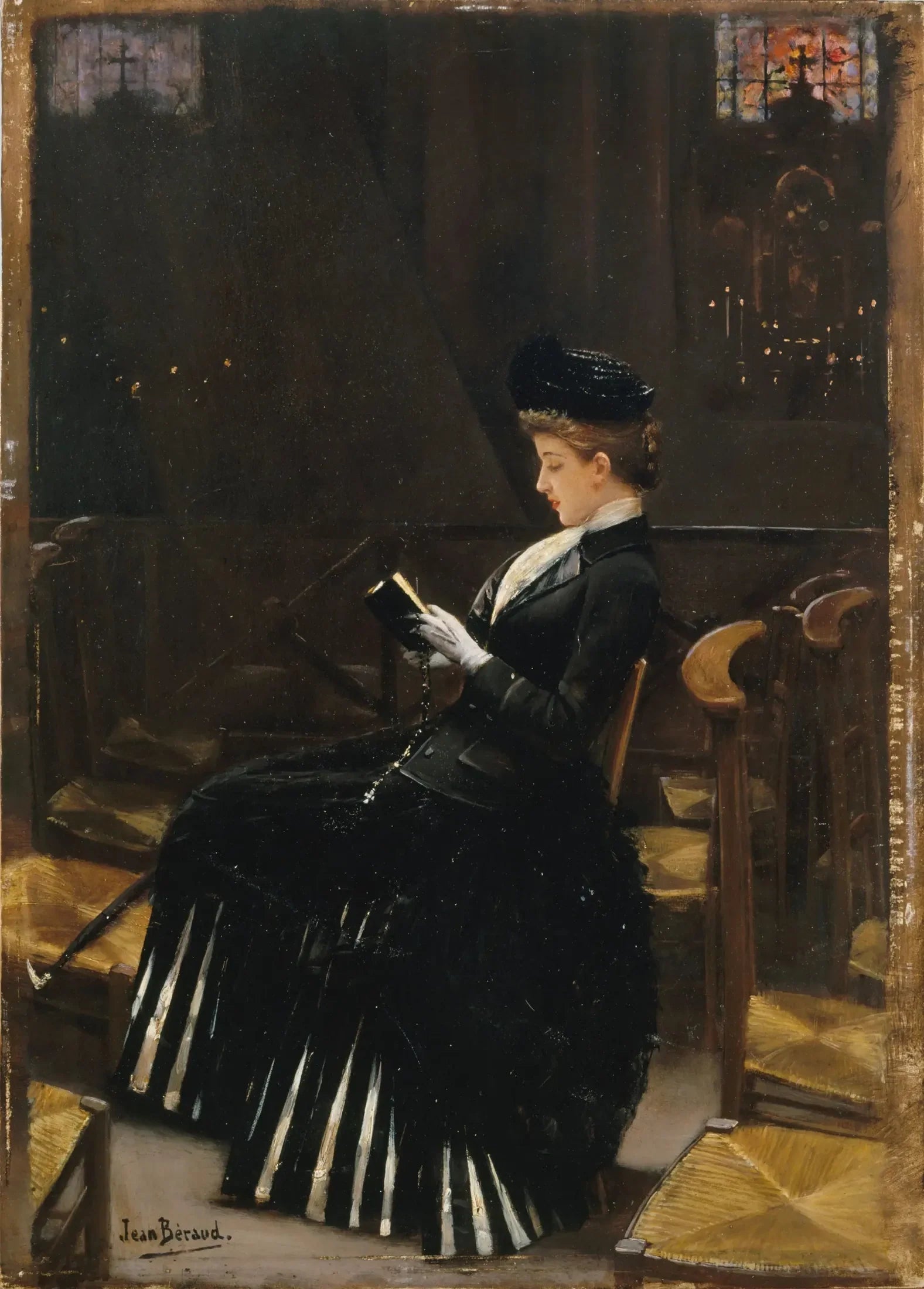 Femme en prière - Jean Béraud image 1 reproduction de peinture à l’huile
