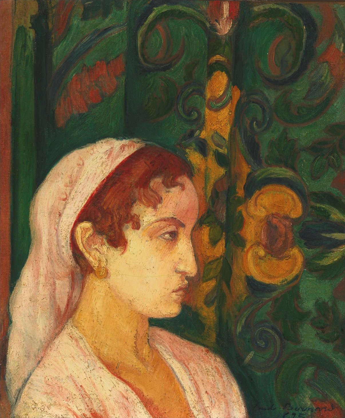 Femme en profil - Émile Bernard image 1 tableau peint à l’huile sur toile
