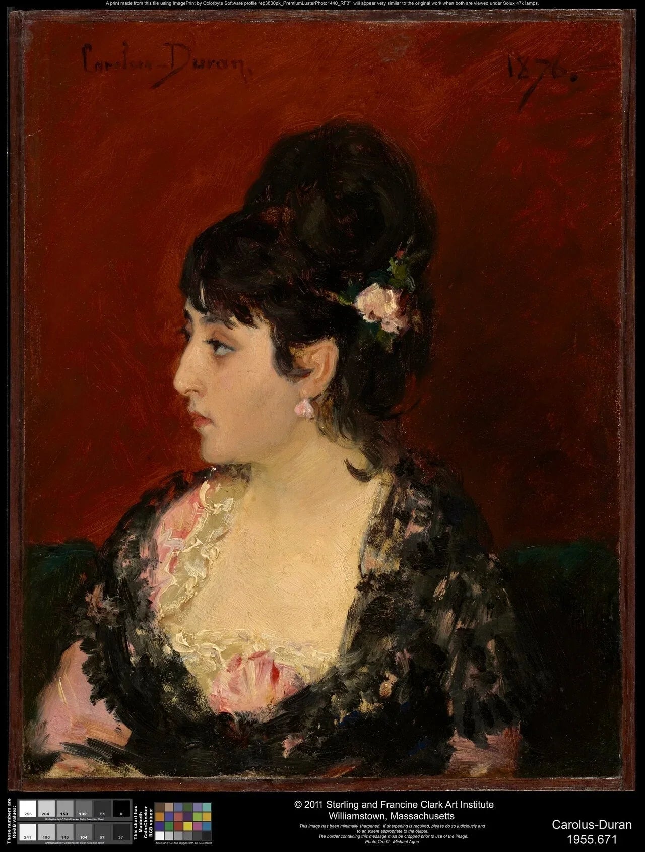 Femme espagnole de profil (Eva Gonzales ?) - Carolus-Duran image 1 copie peinte à la main à l’huile