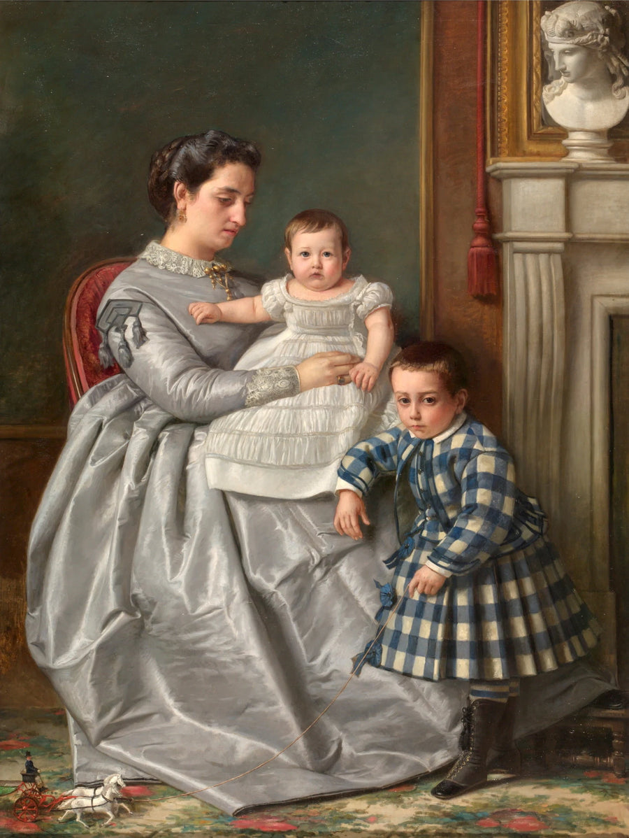 La femme et les enfants du peintre - Víctor Manzano y Mejorada