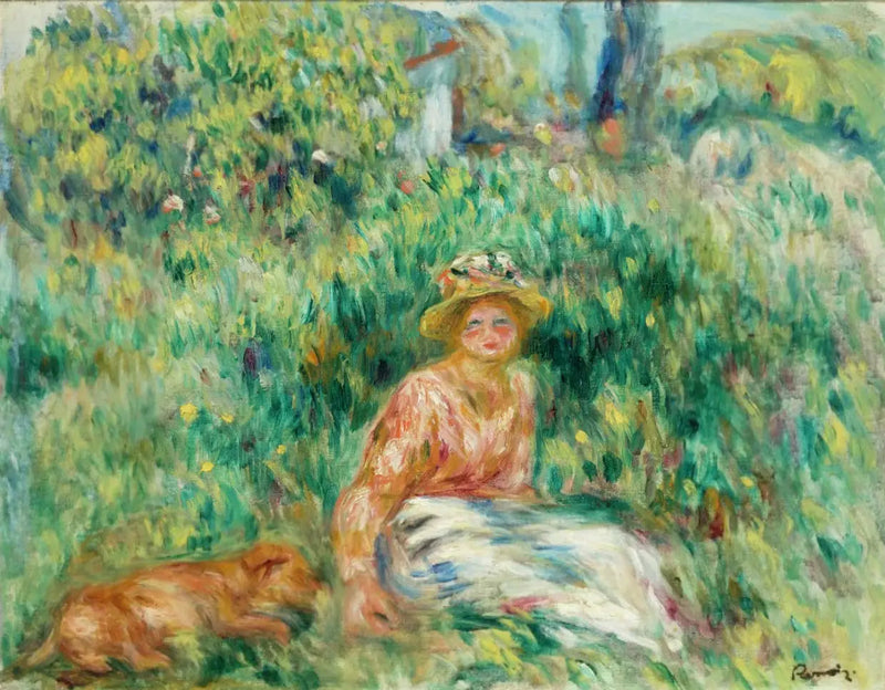 Femme et Rip dans l'herbe - Pierre-Auguste Renoir