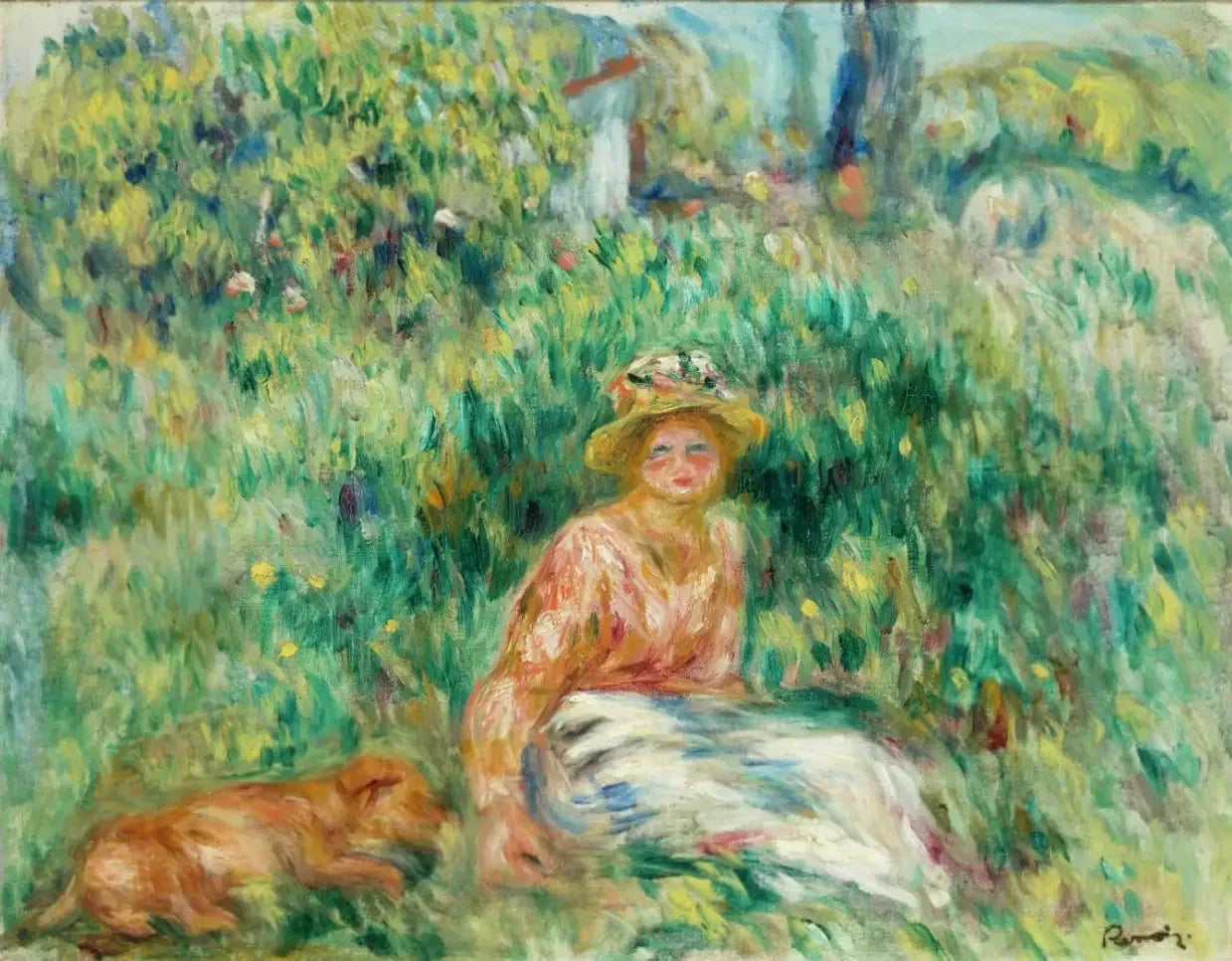 Femme et Rip dans l'herbe - Pierre-Auguste Renoir image 1 reproduction réalisée par Alpha Reproduction