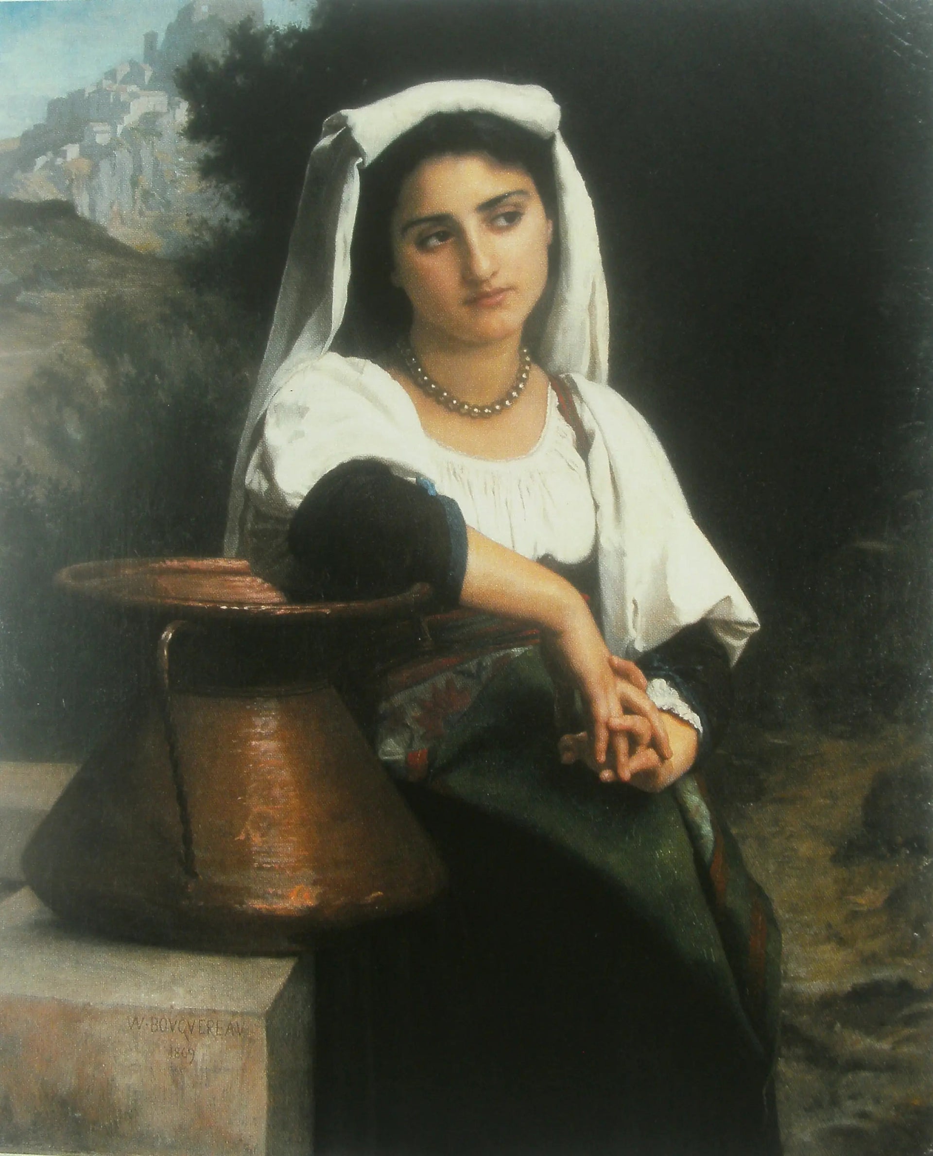 Femme italienne à la fontaine - Bouguereau image 1 reproduction réalisée par Alpha Reproduction