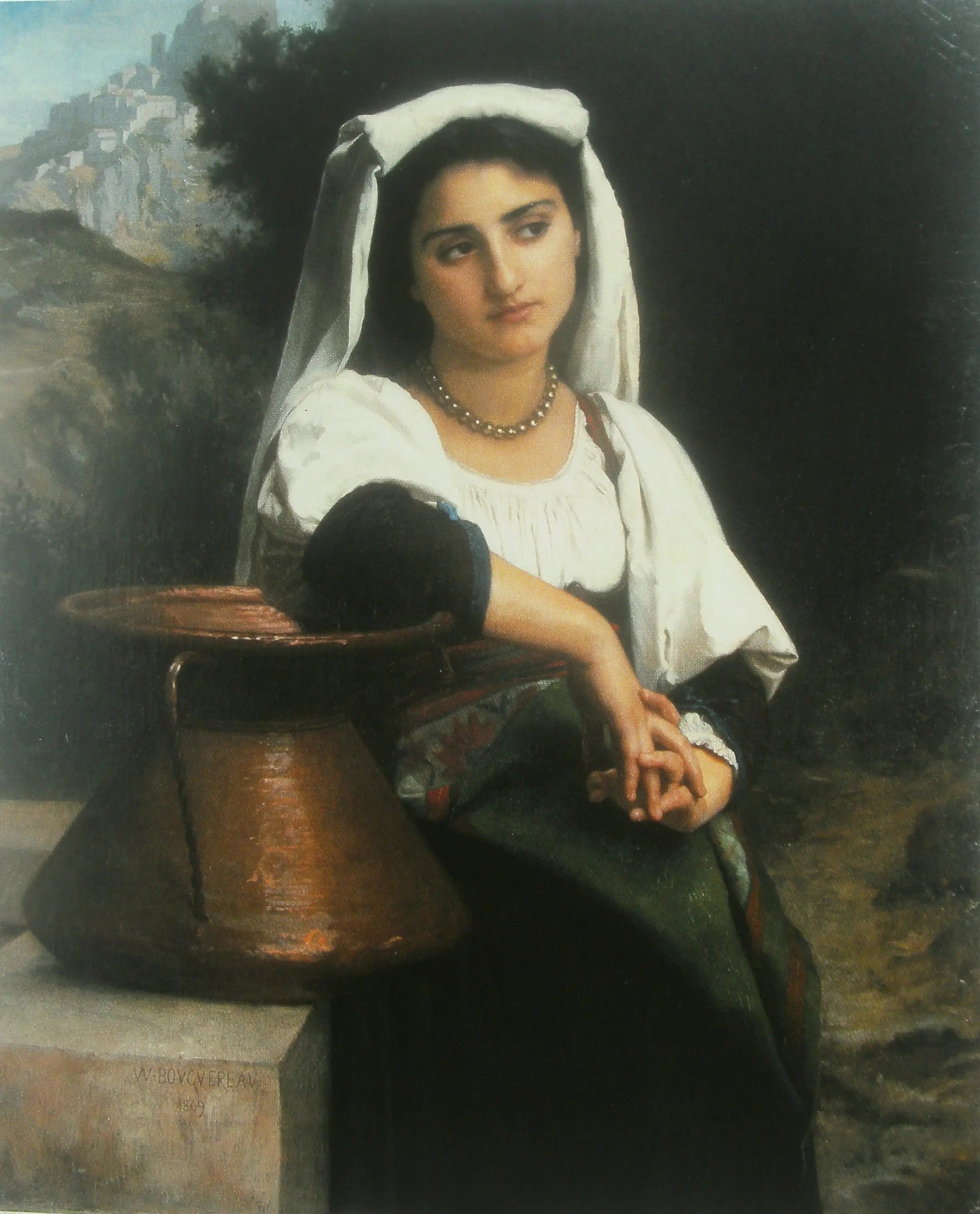 Femme italienne à la fontaine - Bouguereau image 1 reproduction réalisée par Alpha Reproduction
